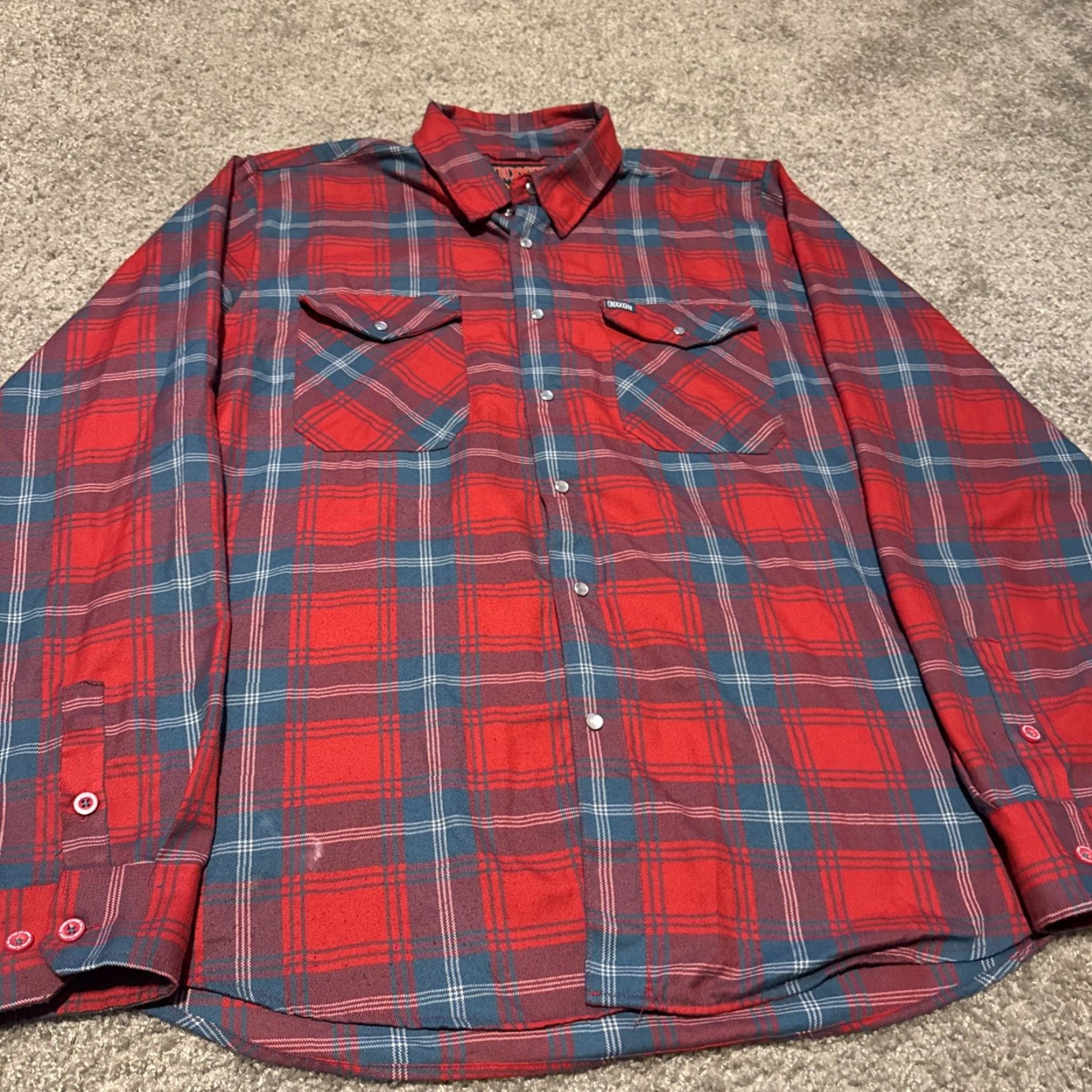 Vintage Dixxon Flannel Shirt Mens 2XLT Red Plaid Pearl Snap L/S Button-Up Embroidered Pockets Limited Edition Christmas Holiday Size US XXL / EU 58 / 5 - 3 Thumbnail