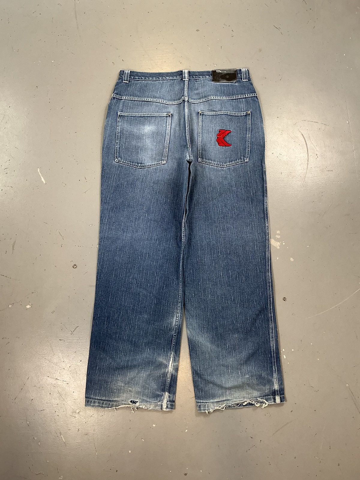 Karl Kani × Vintage Vintage Kani jeans distressed loose fit embroidered denim Size US 38 / EU 54 - 1 Thumbnail