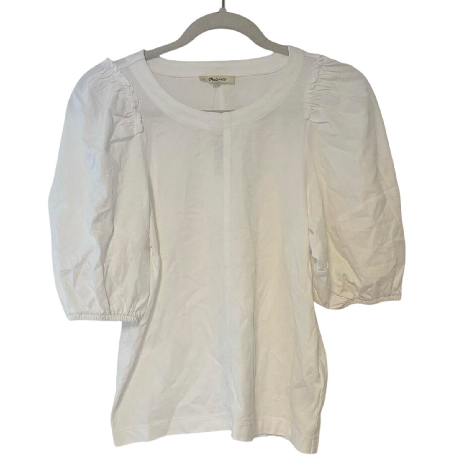 Madewell NWT Madewell Puff-Sleeve Tee In White Size Small Size S / US 4 / IT 40 - 4 Thumbnail