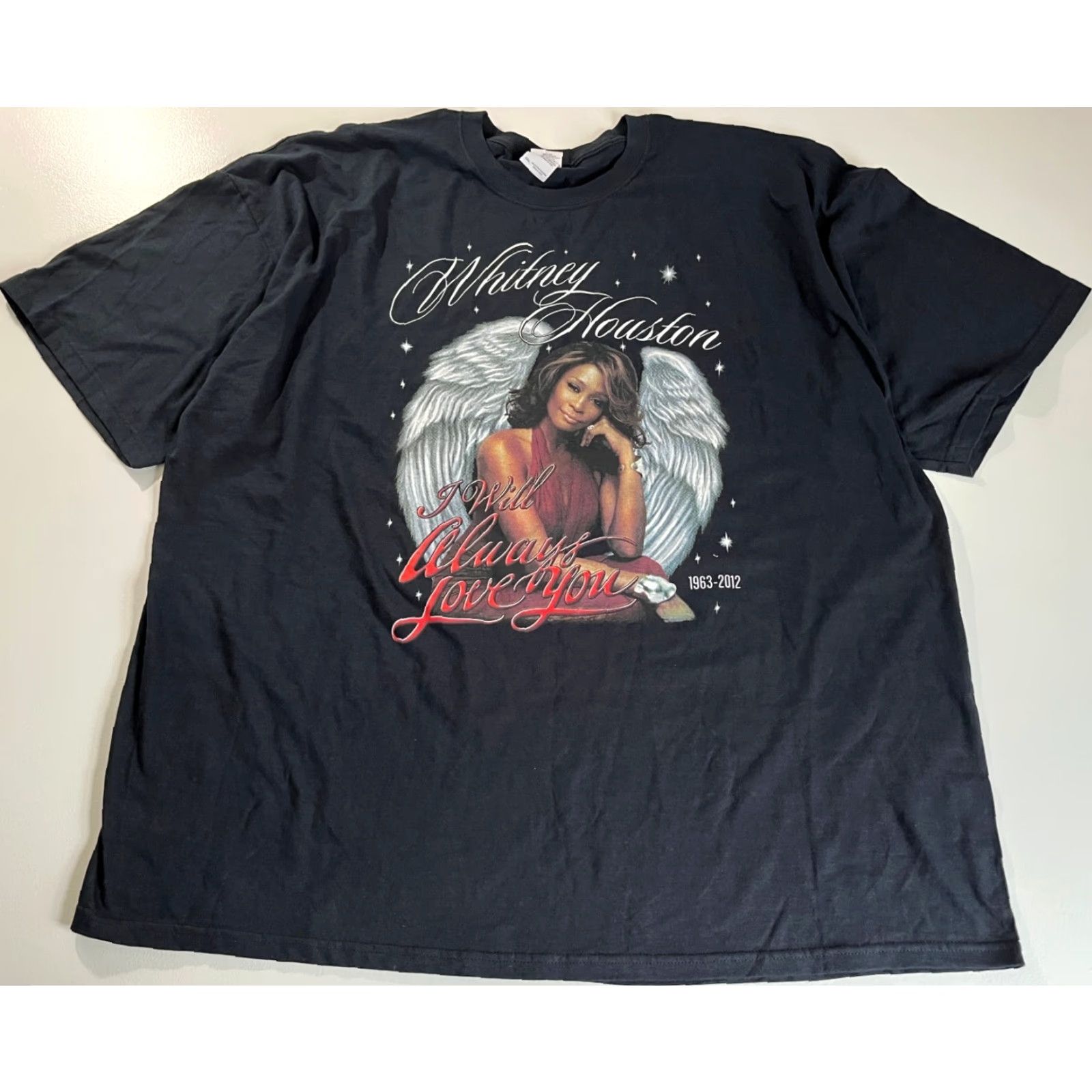 Gildan Whitney Houston Memorial 1963-2012 T-Shirt 'I Will Always Love You' Sz 4XL Shirt Men Black 90s Music Gildan Ultra Cotton Size US XXL / EU 58 / 5 - 3 Thumbnail