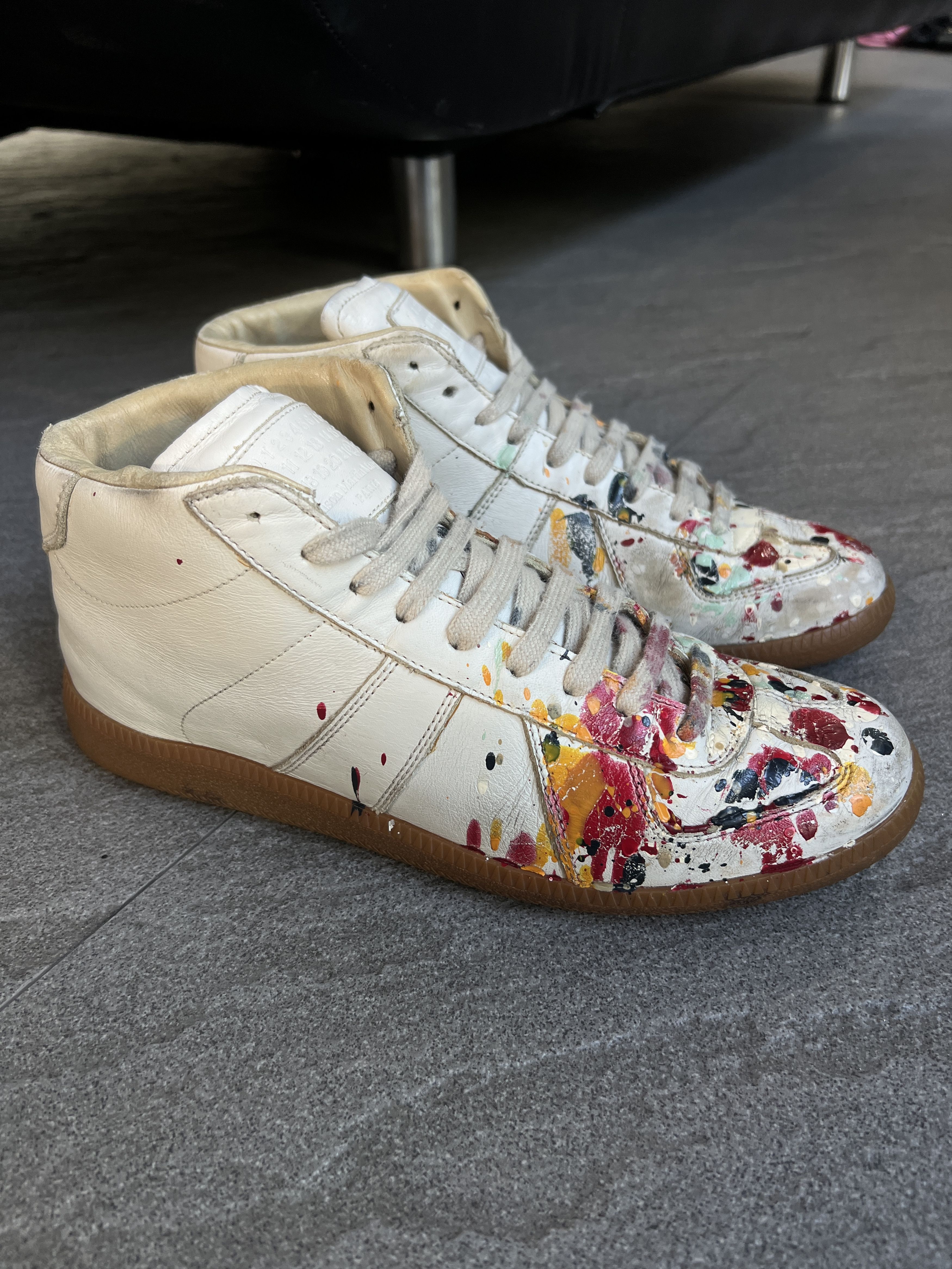 Maison Margiela Maison Margiela Paint Splatter Replica High Top EU40 Size US 7 / EU 40 - 1 Thumbnail
