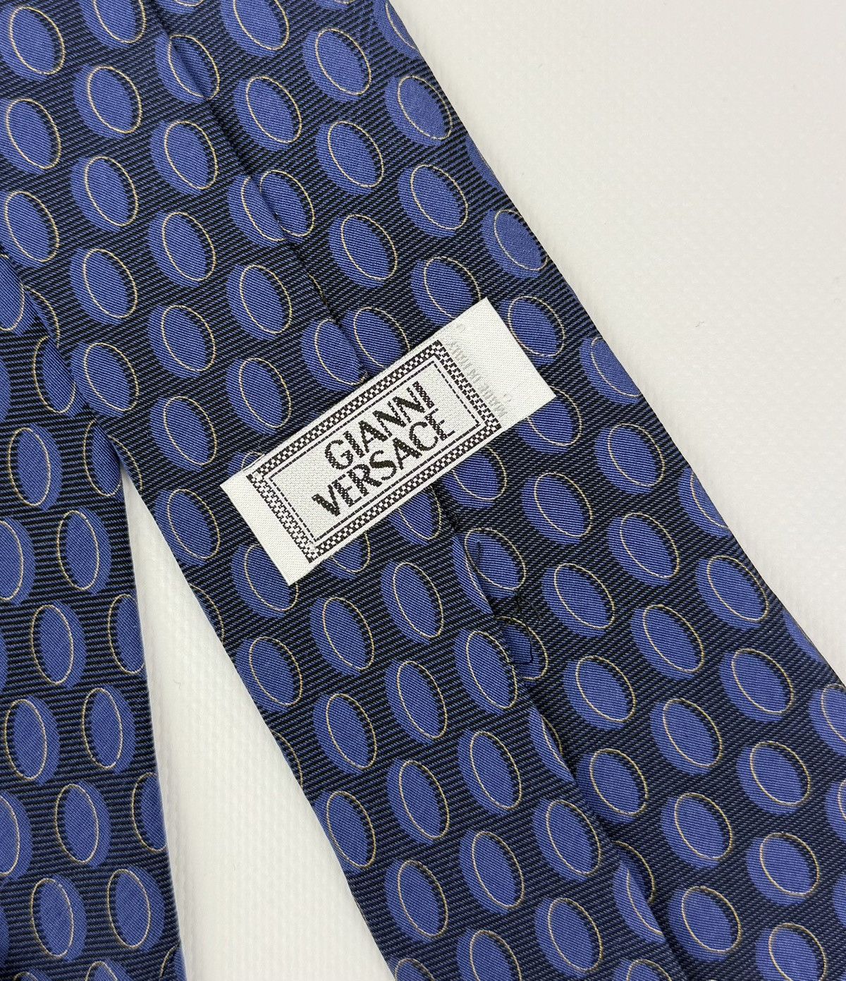 Versace Gianni Versace 100% silk Tie Blue Necktie for Men Top Luxury Size ONE SIZE - 8 Thumbnail