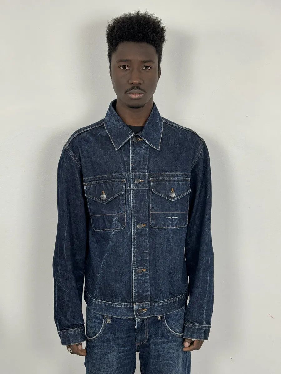Stone Island 2000s Stone Island Brut Navy Denim Jacket Size US M / EU 48-50 / 2 - 2 Thumbnail