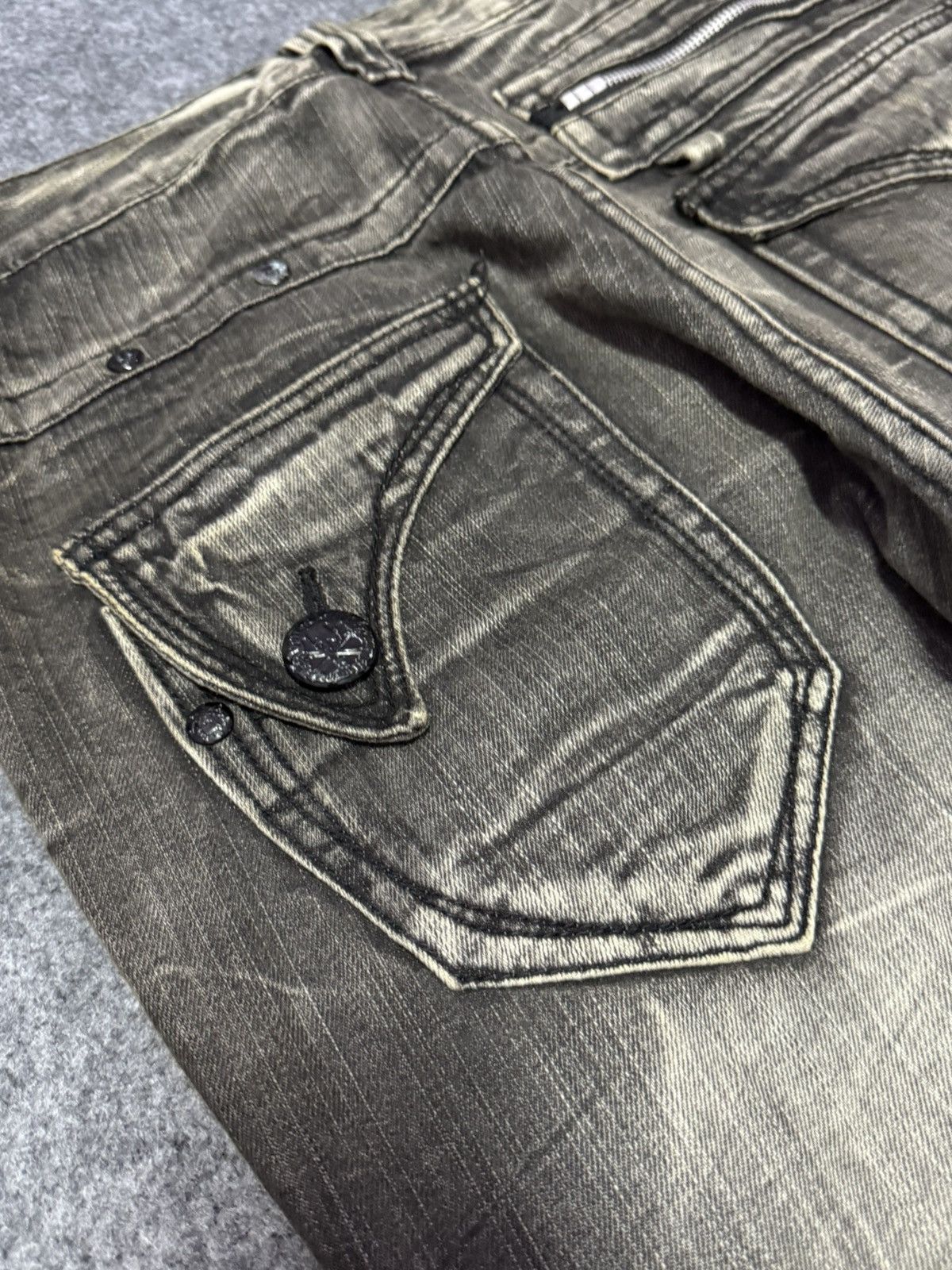 Japanese Brand × LOWBOX Blow By Blue Japan Paint Splatter Shadow Wash Jeans Size US 30 / EU 46 - 18 Thumbnail