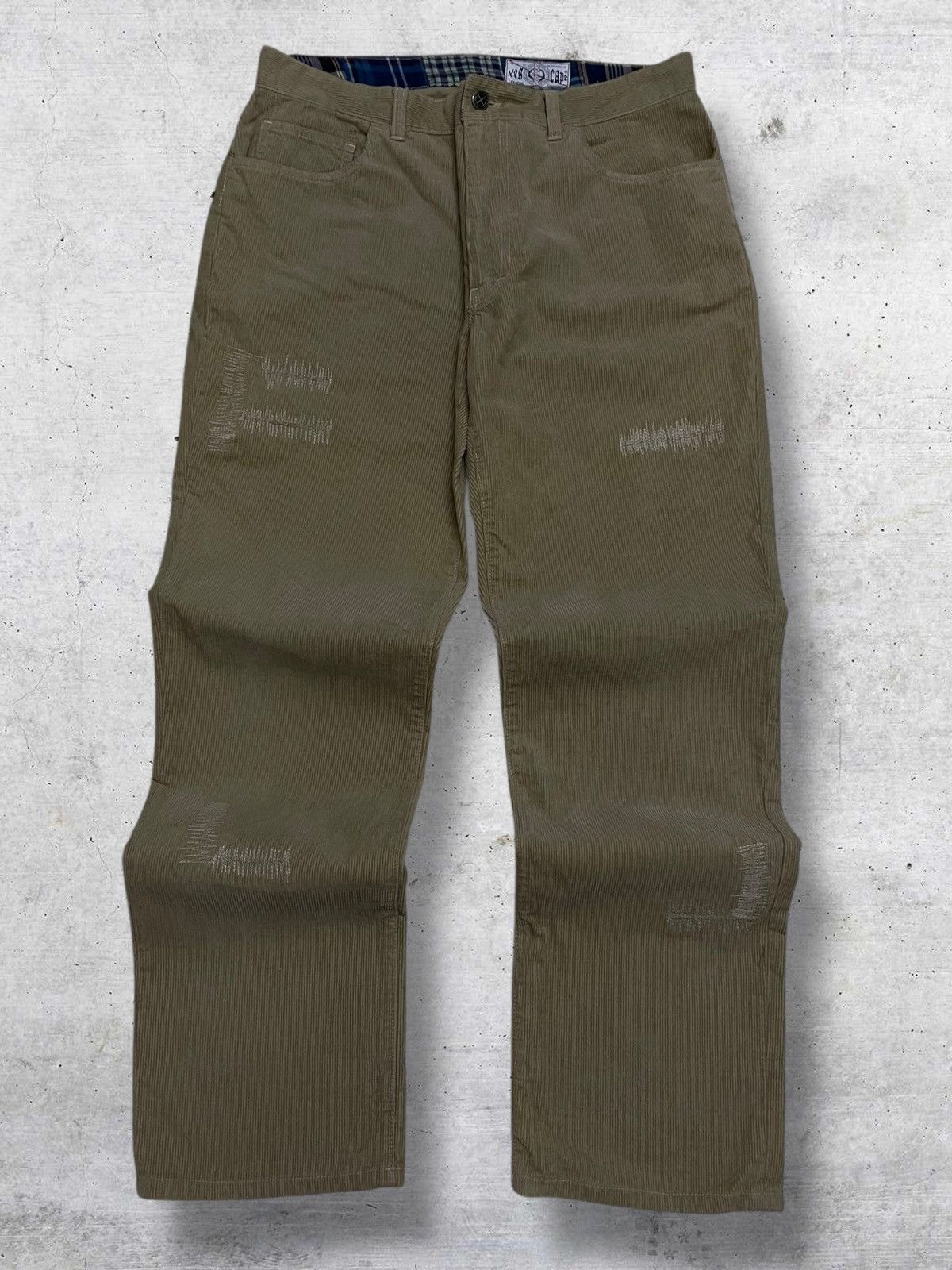 Japanese Brand XESCPAE JAPAN DESIGNER STREETWEAR DISTRESSED CORDUROY PANT Size US 33 - 1 Thumbnail