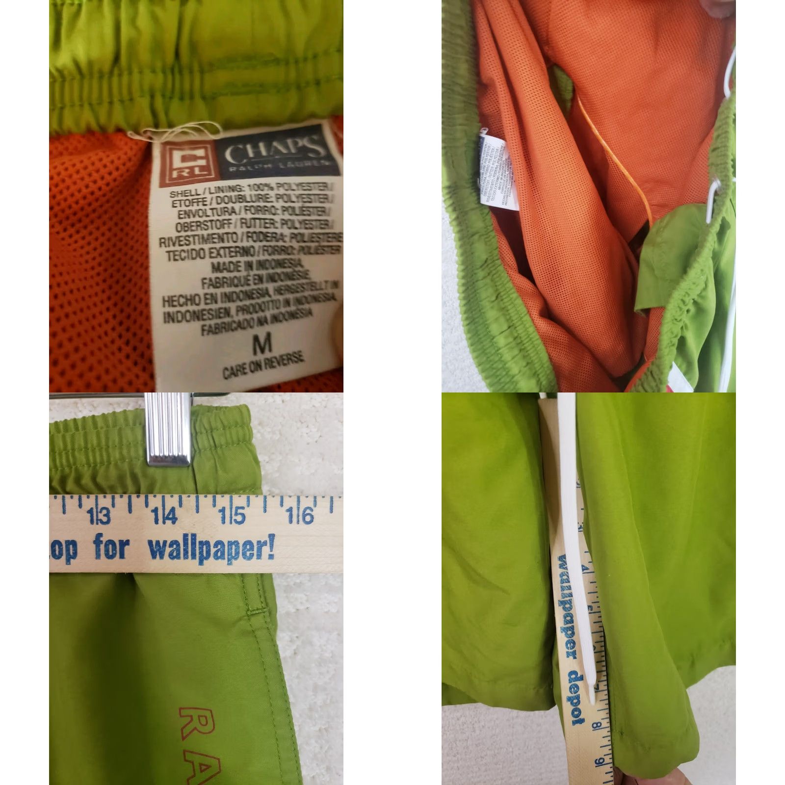 Ralph Lauren Chaps Ralph Lauren Men's M Green Floral Swimming Trunks Drawstring 9" Inseam Size ONE SIZE - 9 Thumbnail