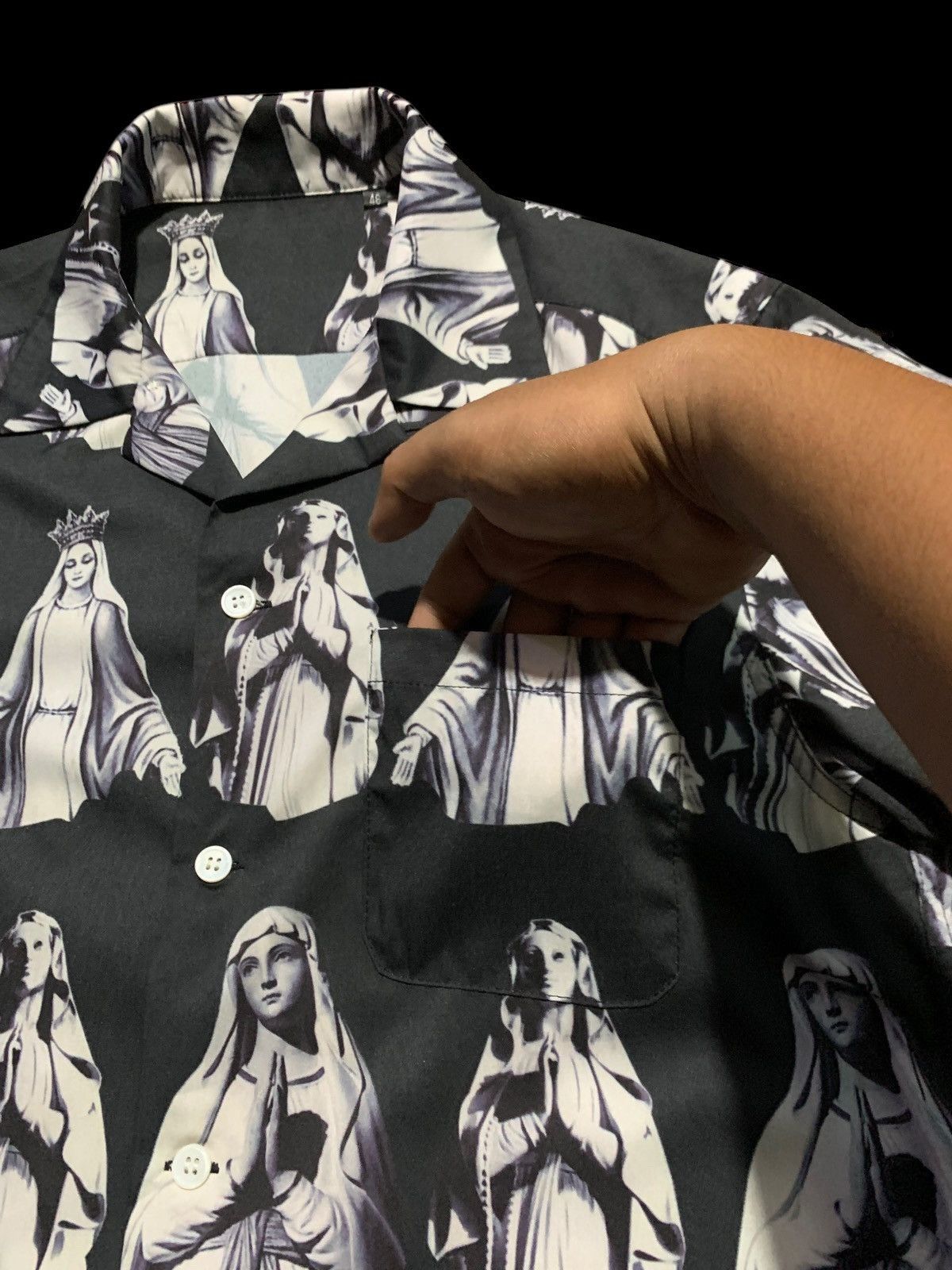 Other × Vintage 🔥Vintage Virgin Mary open collar shirt Size US L / EU 52-54 / 3 - 4 Thumbnail