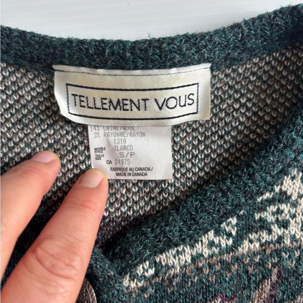 Designer Vintage Wool 80/90’s Cardigan Size S / US 4 / IT 40 - 4 Thumbnail