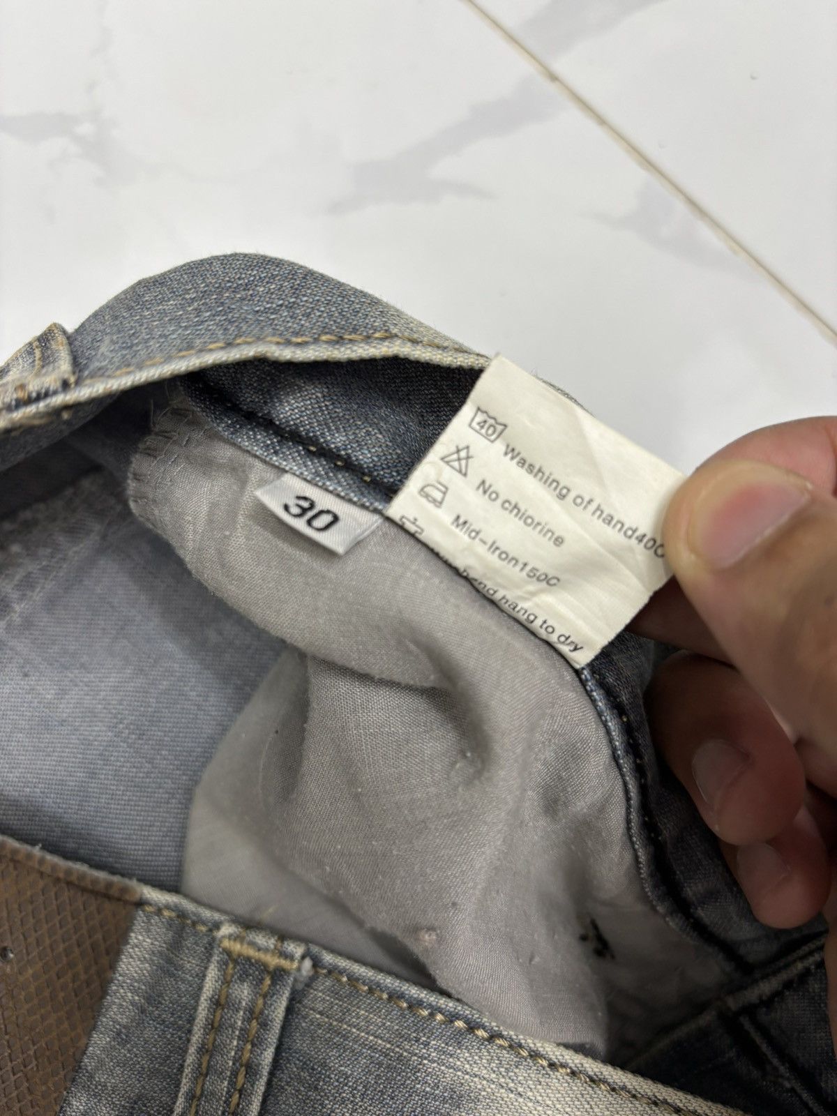 Dolce & Gabbana Dolce & Gabbana Faded Grey Distressed Denim Jeans Size US 30 / EU 46 - 11 Thumbnail