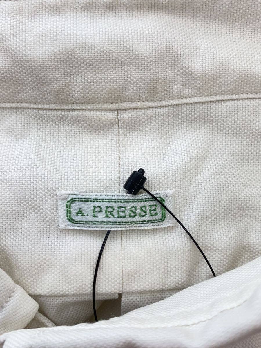 A.PRESSE White Cotton Bd Oxford Shirt Size US M / EU 48-50 / 2 - 3 Thumbnail