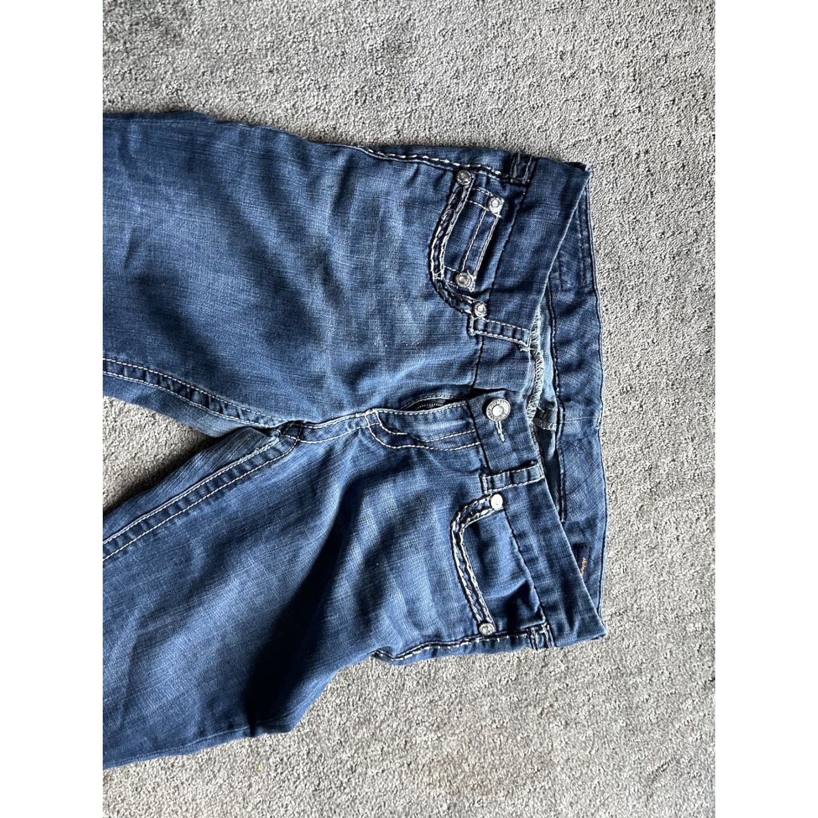 Vintage Seven7 Women’s Jeans Mid Rise Skinny Tapered Ankle Blue Distressed 12 Women’s Size 34" / US 12 / IT 48 - 5 Thumbnail