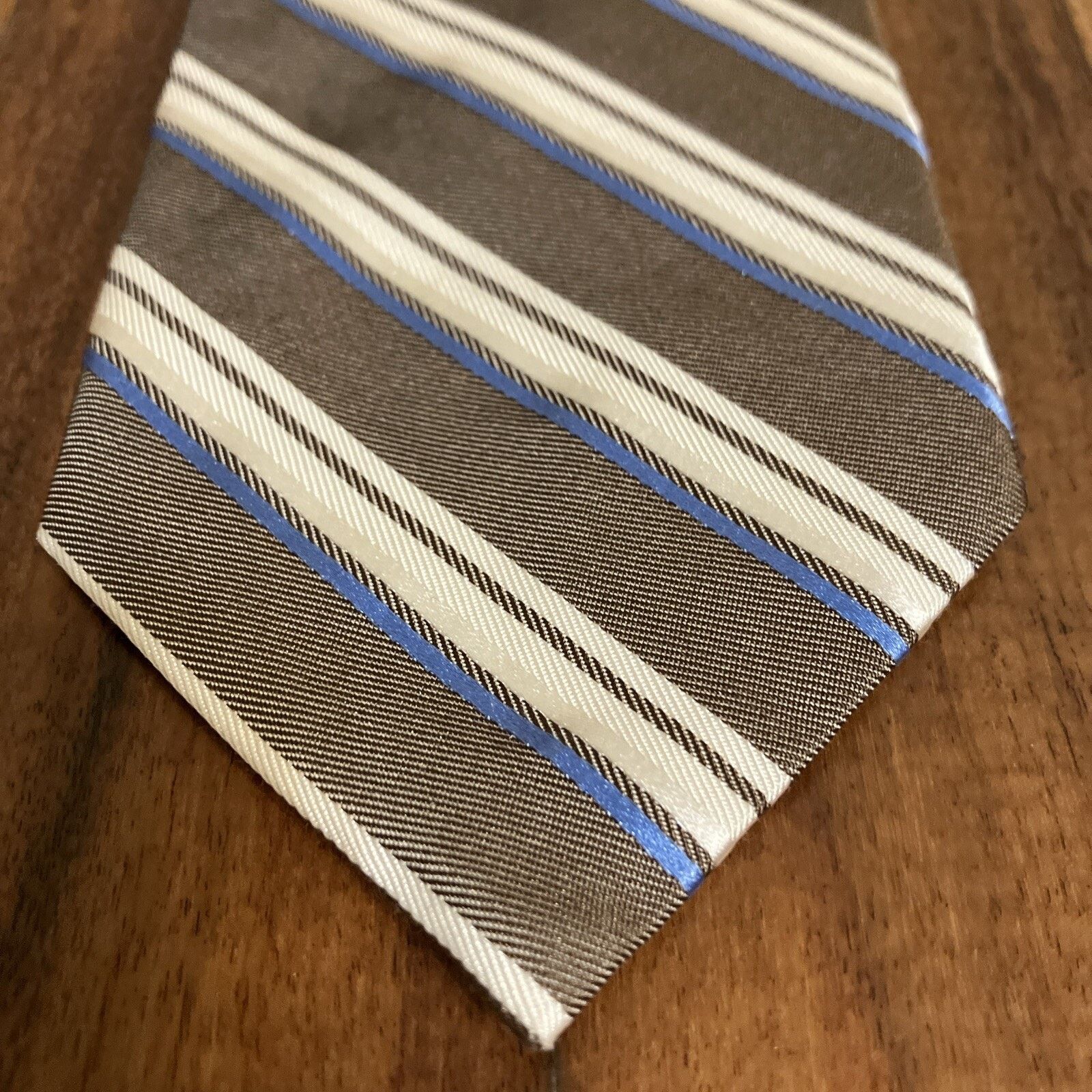 Brooks Brothers Brooks Brothers Tie Brown Blue Striped Business Formal Dance Size ONE SIZE - 9 Thumbnail