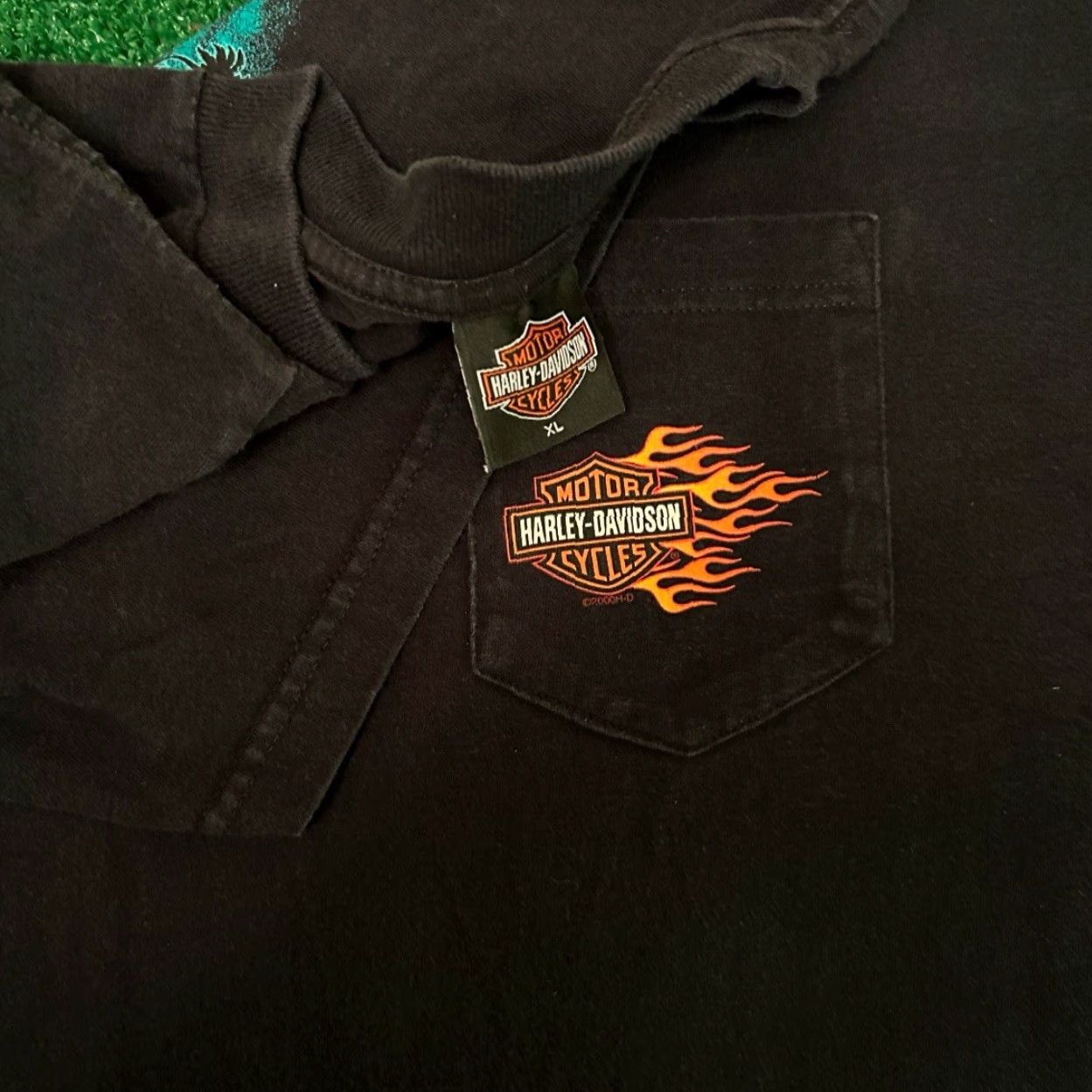 Harley Davidson VINTAGE Harley-Davidson Biker Flames Logo T-Shirt Mens XL Black Short Sleeve Logo 90s Y2K Vintage VTG Shirt Mens XL Size US XL / EU 56 / 4 - 4 Thumbnail