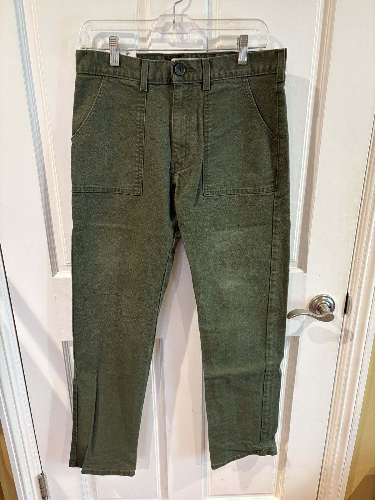 Naked & Famous Naked & Famous Green Canvas Cotton Denim Pants Size US 30 / EU 46 - 1 Thumbnail