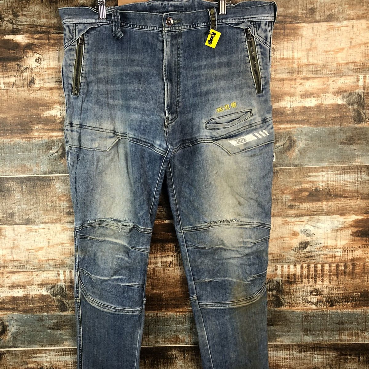 Japanese Brand TORA Blue Distressed Denim Pants #A2080 Size US 37 - 5 Thumbnail