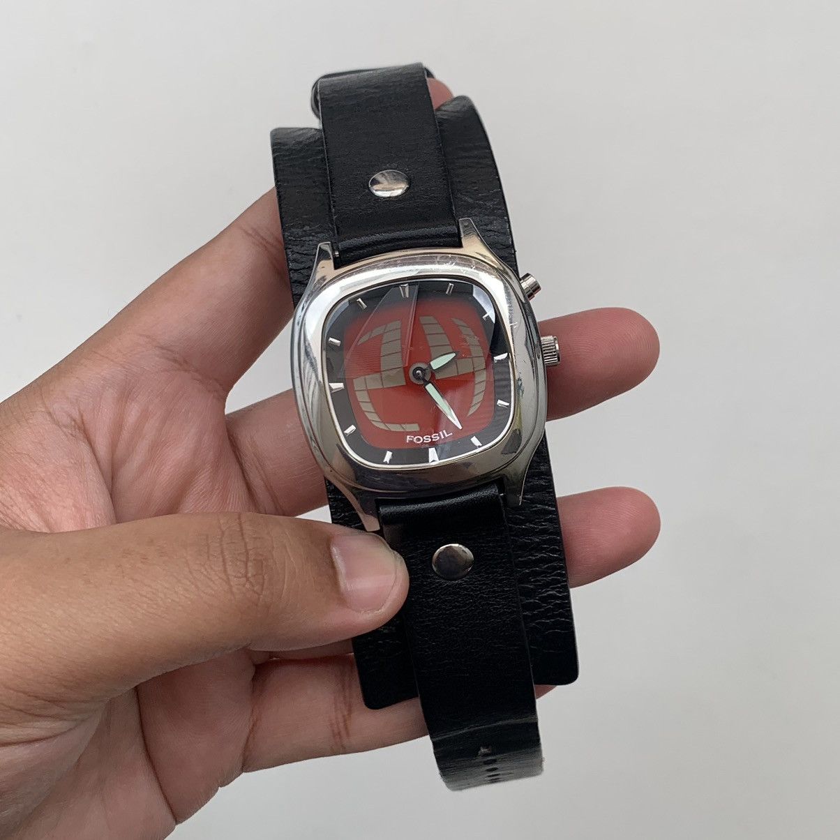 Fossil FOSSIL BIG TIC(JR-8292)TRICK NUMBER RED FRAME WATCH