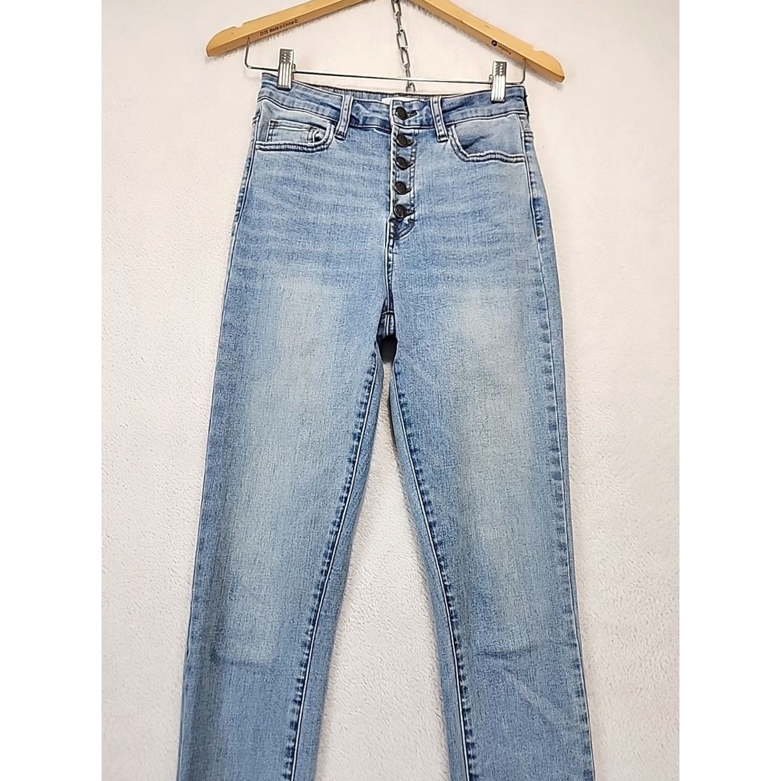 Denime VINTAGE? Jelly Jeans Mid Rise Skinny Stretch Denim Frayed Hem Womens Size 3 Ankle Jeans Blue 5-Pocket Slim N/A Size 26" / US 2 / IT 38 - 5 Thumbnail