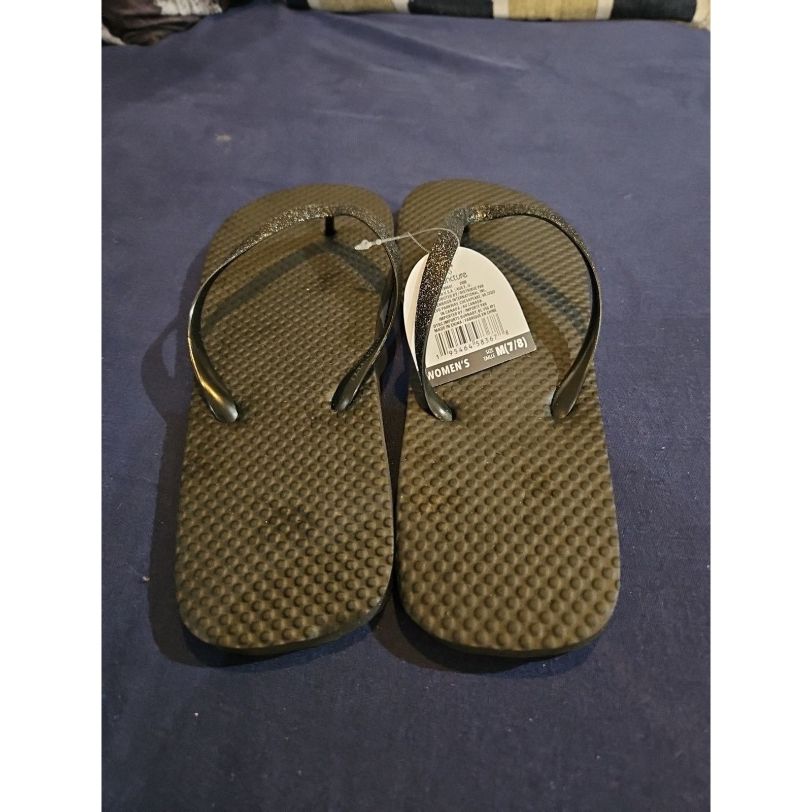Other Juncture Women's 7/8 Flip Flops / Glitter Strap Size US 7 / IT 37 - 2 Thumbnail