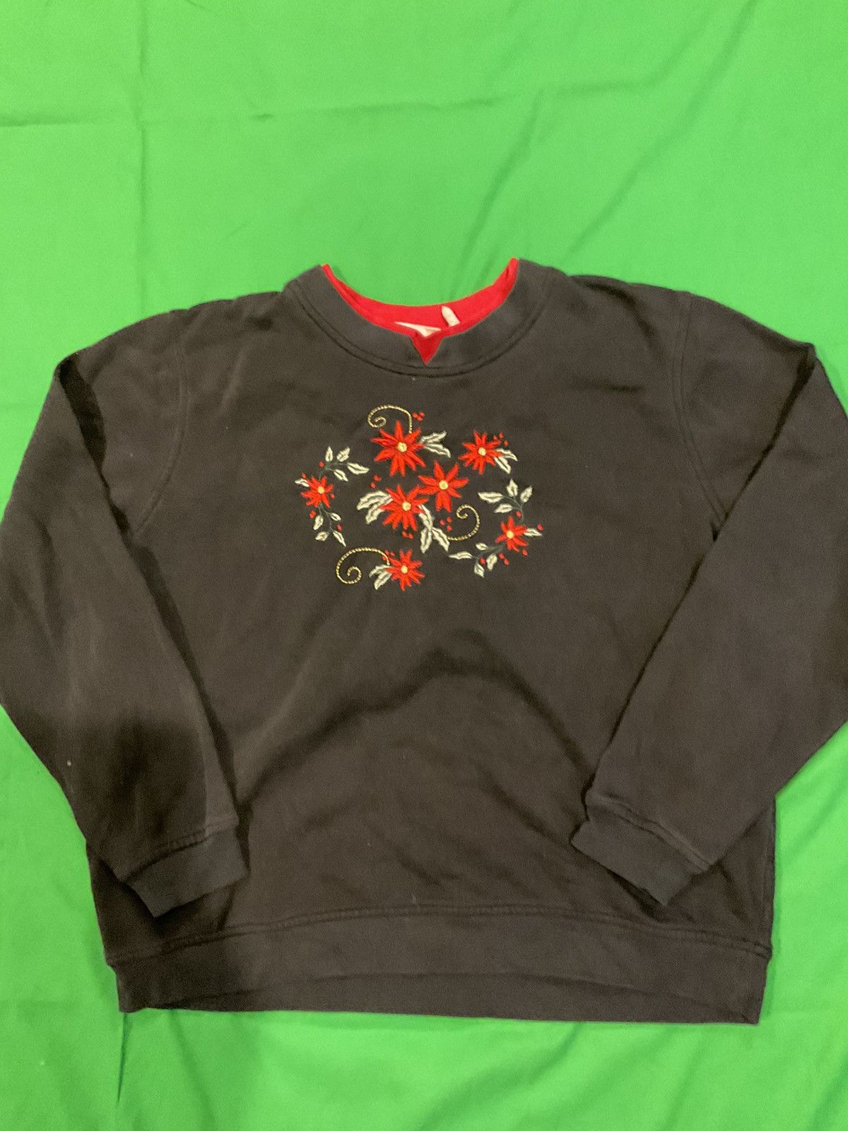 Vintage Vintage Flower Crewneck Size L / US 10 / IT 46 - 1 Thumbnail