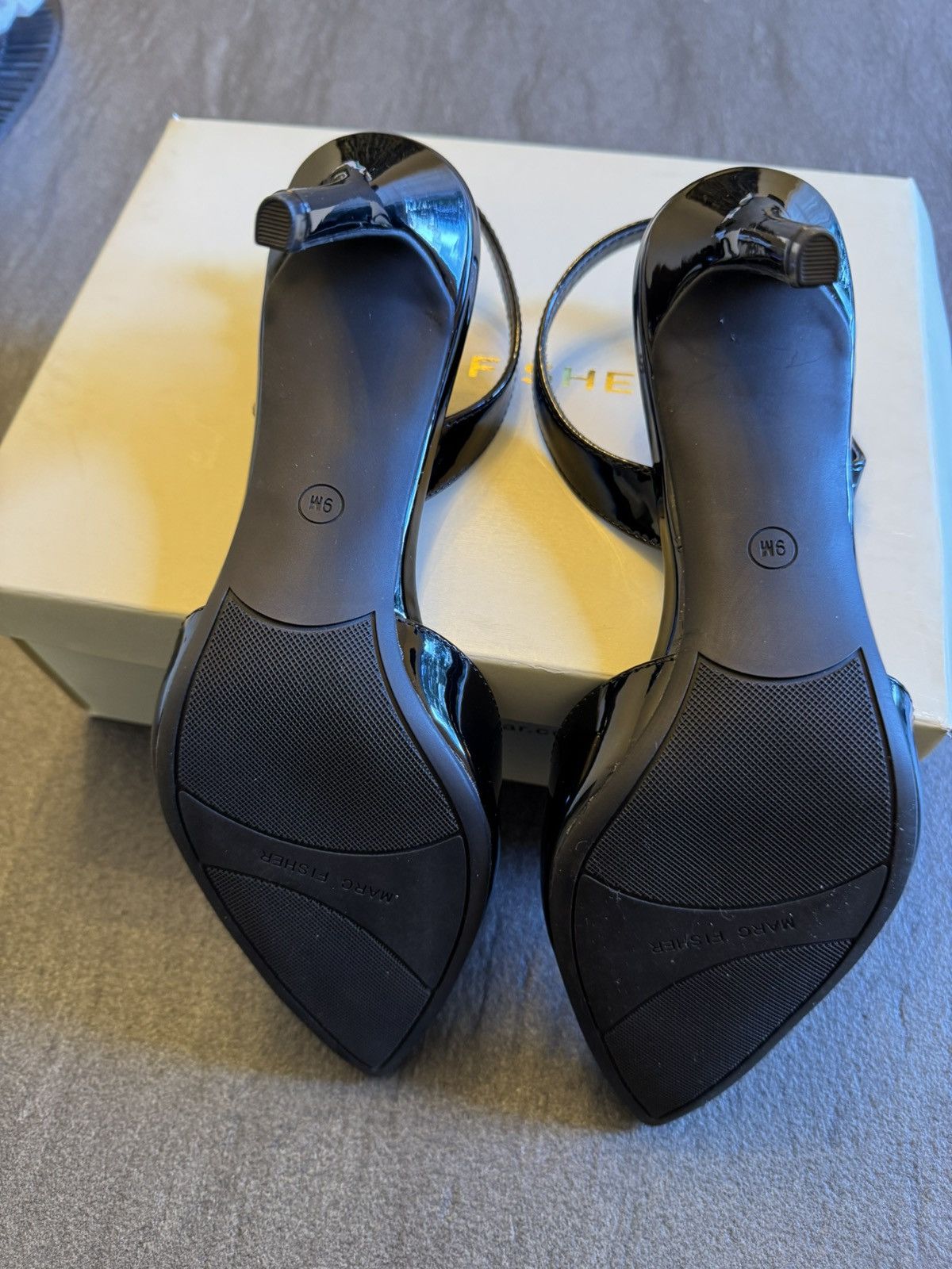 Marc Fisher Marc Fisher Women’s Davon4 Black Patent Heels Size US 9 / IT 39 - 6 Thumbnail