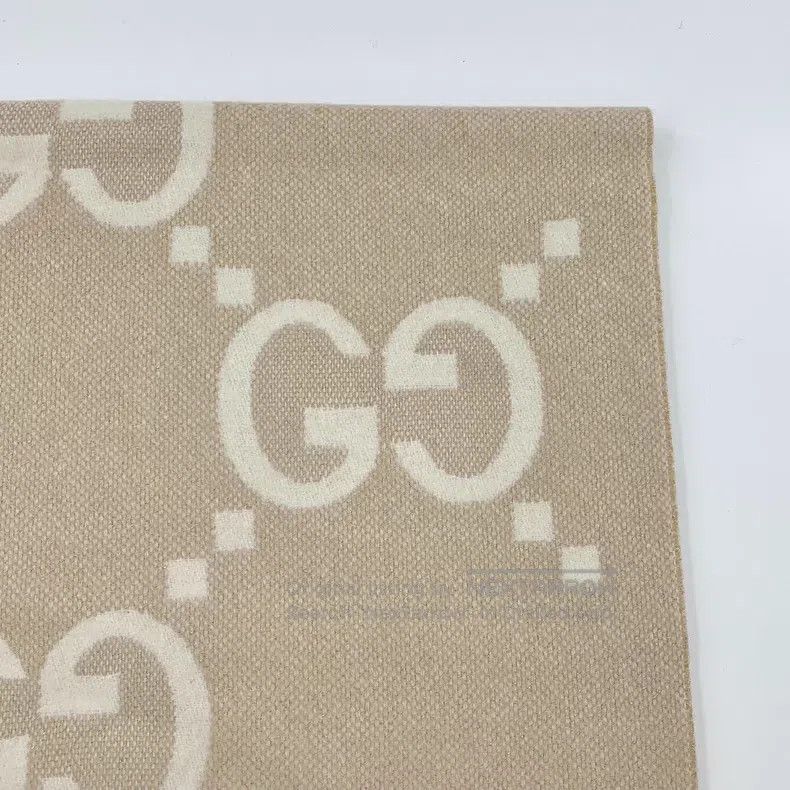 Gucci Gucci Oatmeal logo jacquard full print cashmere tassel sca Size ONE SIZE - 2 Thumbnail