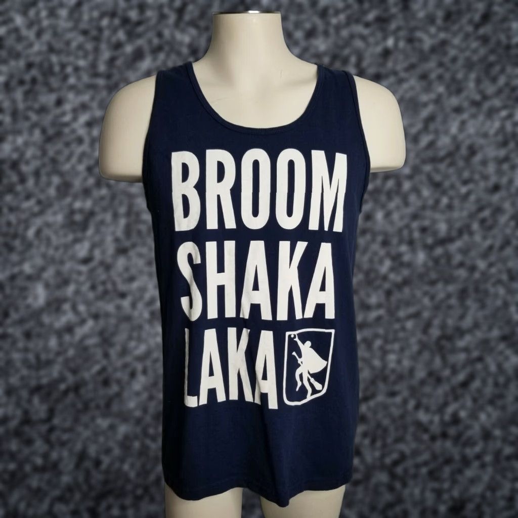 Vintage Mens M US Quidditch Team Tank Top Double-Sided "Broom Shaka Lakka" Tank Mens Blues 90s Activewear Shirt Size US M / EU 48-50 / 2 - 1 Thumbnail