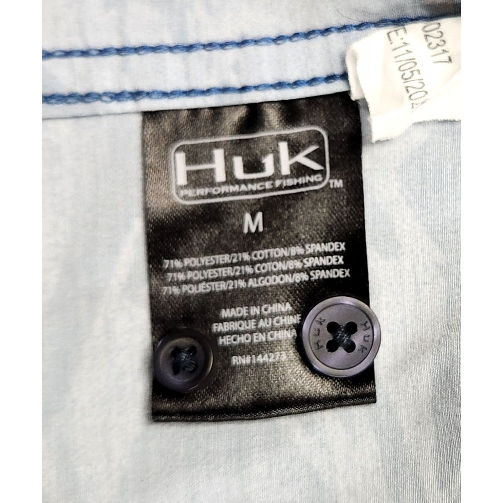 Vintage HUK Shirt Mens M Teal Button-Down Short Sleeve Fish Print Size US M / EU 48-50 / 2 - 4 Thumbnail