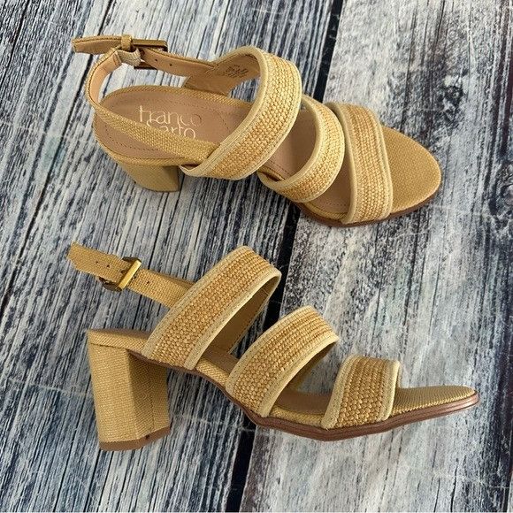 Franco Sarto Franco Sarto Women's Natural Color Buco Raffia Heeled Sandal Size US 7.5 / IT 37.5 - 2 Thumbnail