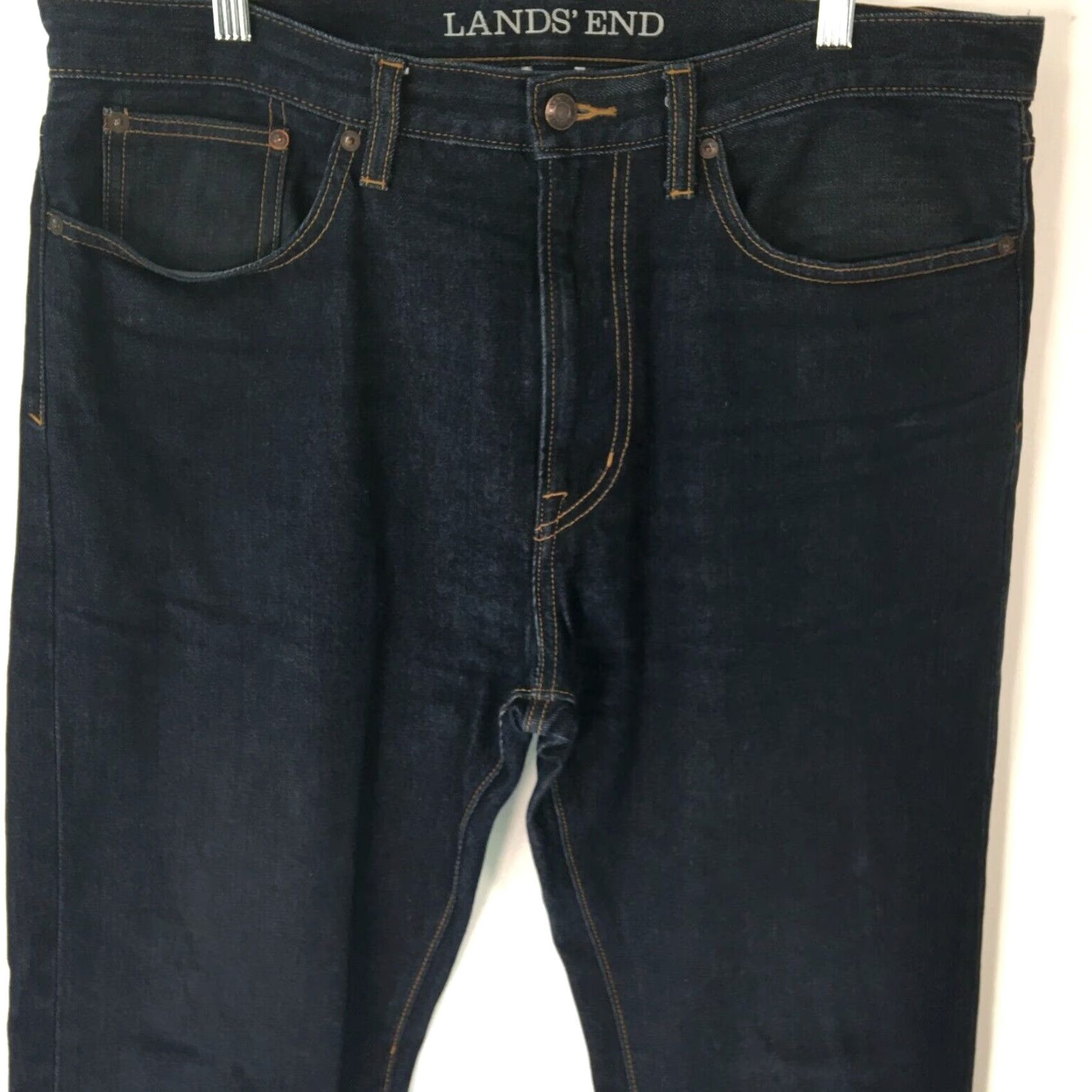 Lands' End VINTAGE Lands' End Men's Jeans Straight Fit Dark Blue 90s Retro Cotton Size 36 Size US 36 / EU 52 - 2 Thumbnail