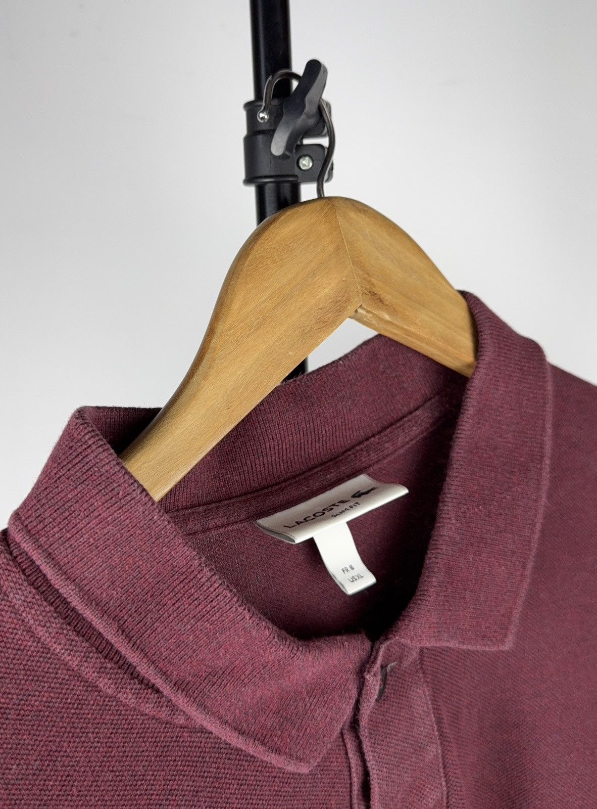 Lacoste Luxury Lacoste Burgundy Polo Shirt Classic Crocodile Logo Size US XL / EU 56 / 4 - 7 Thumbnail
