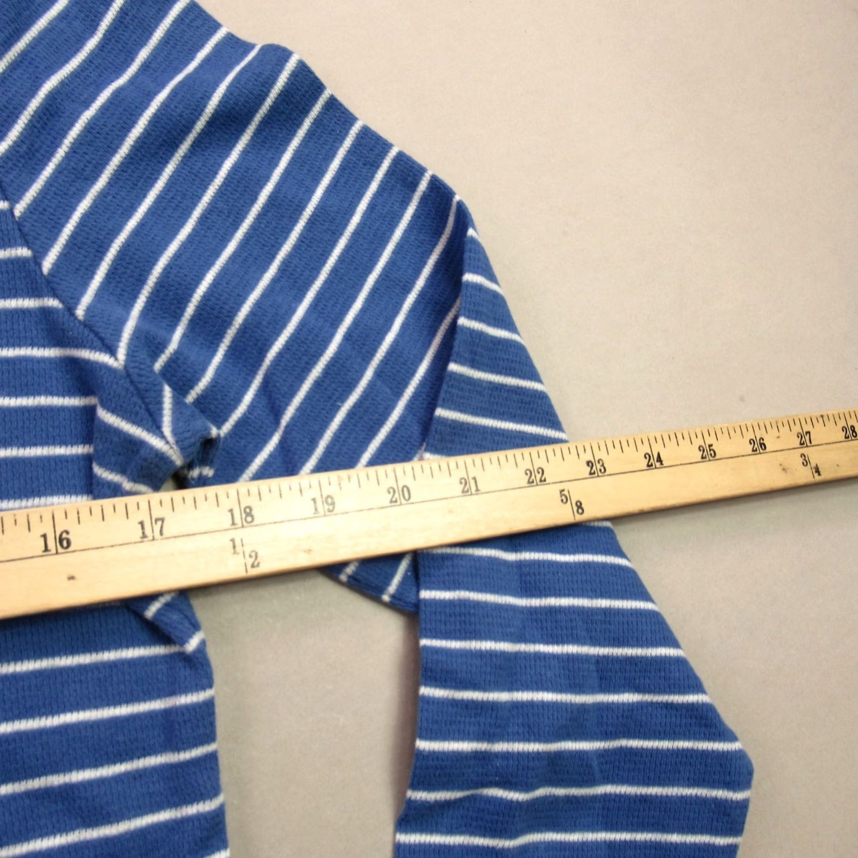 J. Jill J Jill Shirt Womens L Henley Stripes Buttons Blue Casual Shirt Size L / US 10 / IT 46 - 7 Thumbnail