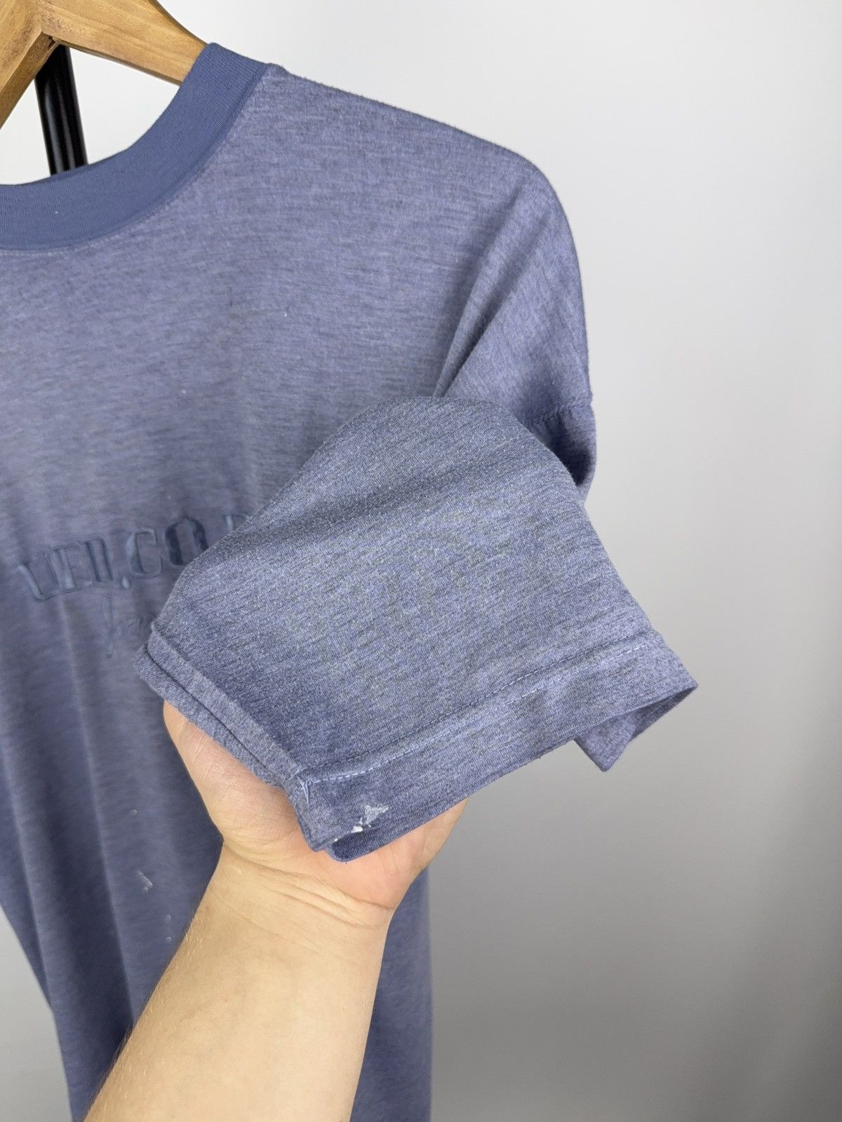 Designer × Japanese Brand × Vintage Distressed USED CO BLUE Japan Tee Embroidery Faded Purple L Size US L / EU 52-54 / 3 - 11 Thumbnail