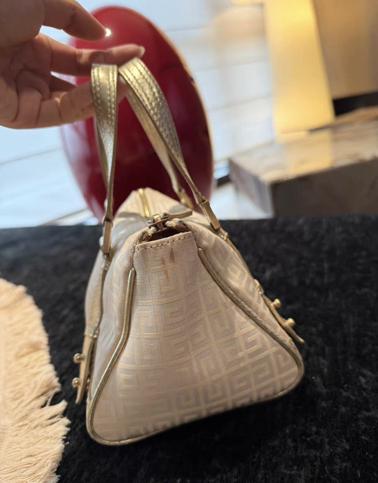 Givenchy Givenchy Mini Pink Monogram & Leather Boston Bag J36 Size ONE SIZE - 3 Thumbnail