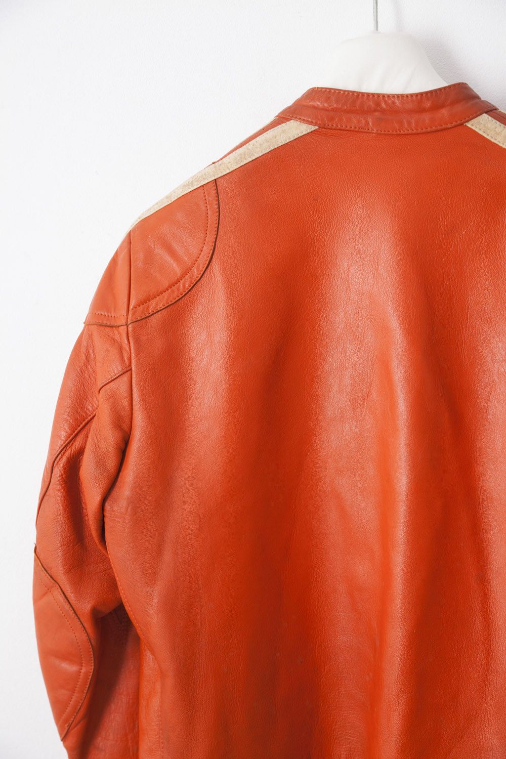 Honda 1970's Honda HM orange leather biker jacket Size US S / EU 44-46 / 1 - 4 Thumbnail
