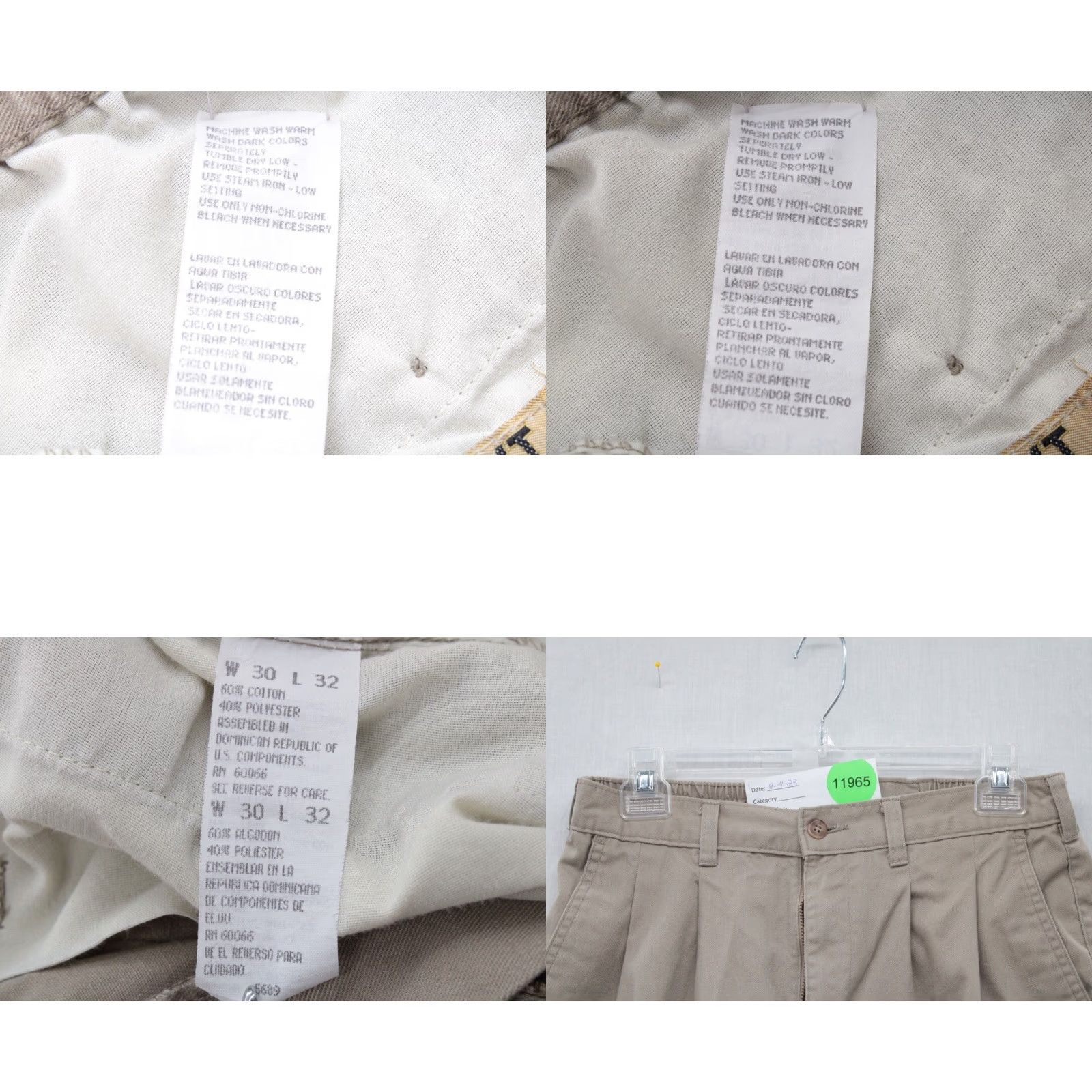 Vintage VINTAGE Northwest Territory Pant 30 x 31 Chino Khaki Tan Pleated Front Stretch Waist Mens Pants Regular 30 Beige Chino Size US 30 / EU 46 - 8 Thumbnail