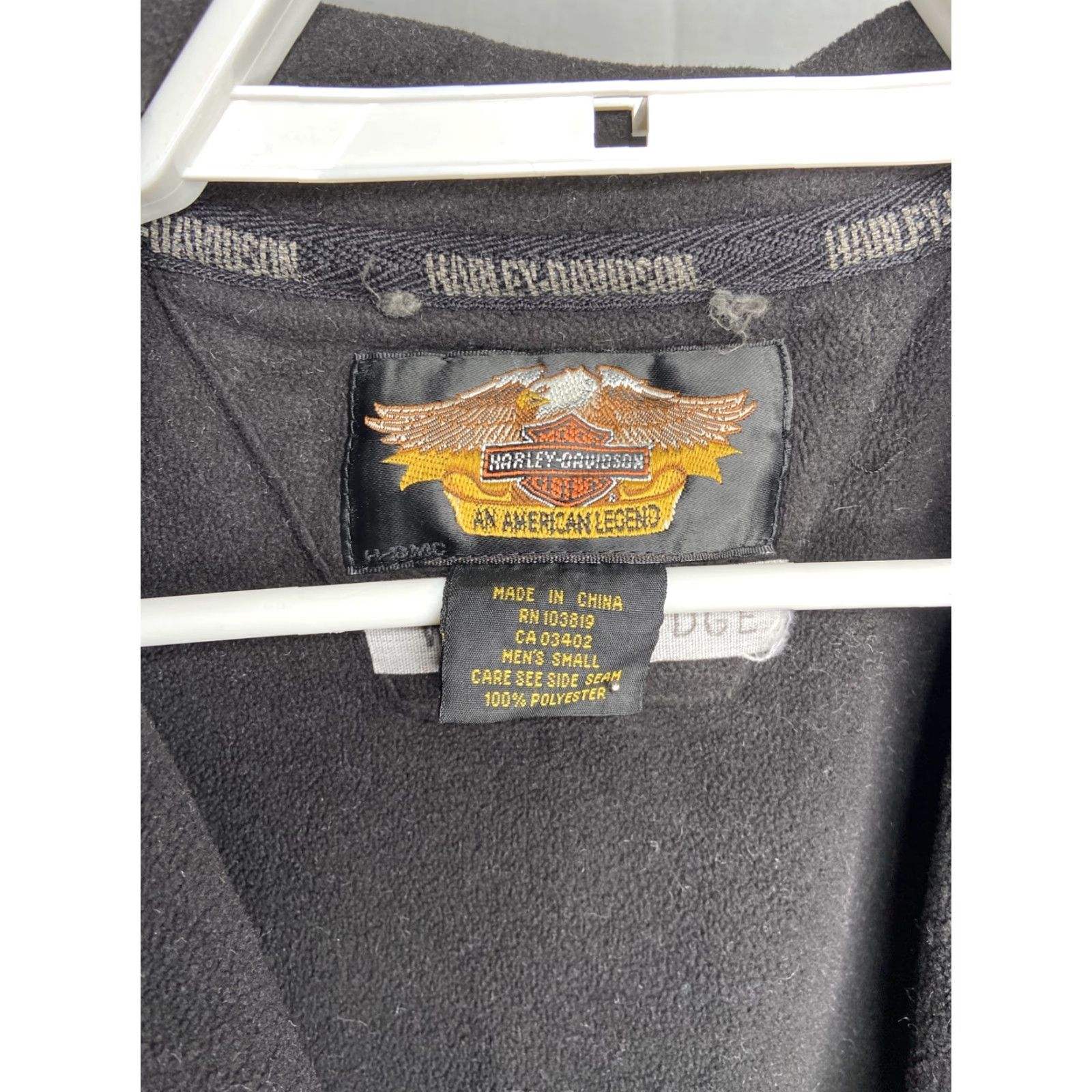 Harley Davidson Harley-Davidson Vest Men's Fleece Full Zip Logo on Chest Pockets Black Size S Regular Knit Pattern Biker Warm Casual Travel Size US S / EU 44-46 / 1 - 3 Thumbnail