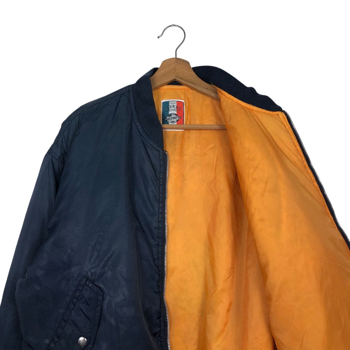 Japanese Brand × Vintage 📌Vintage Bomber Jacket Riot Riot Blueky Refined Issey Miyake Size US M / EU 48-50 / 2 - 13 Thumbnail