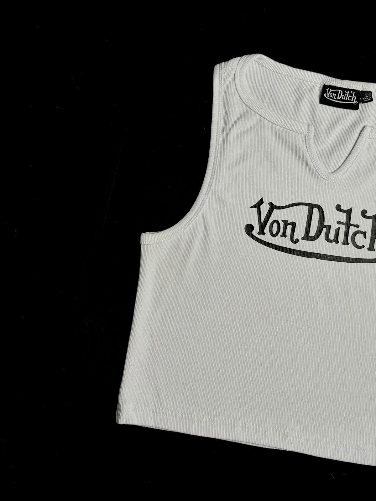 Von Dutch Y2k Von Dutch Classic Cropped White Tank Top Large Size L / US 10 / IT 46 - 5 Thumbnail