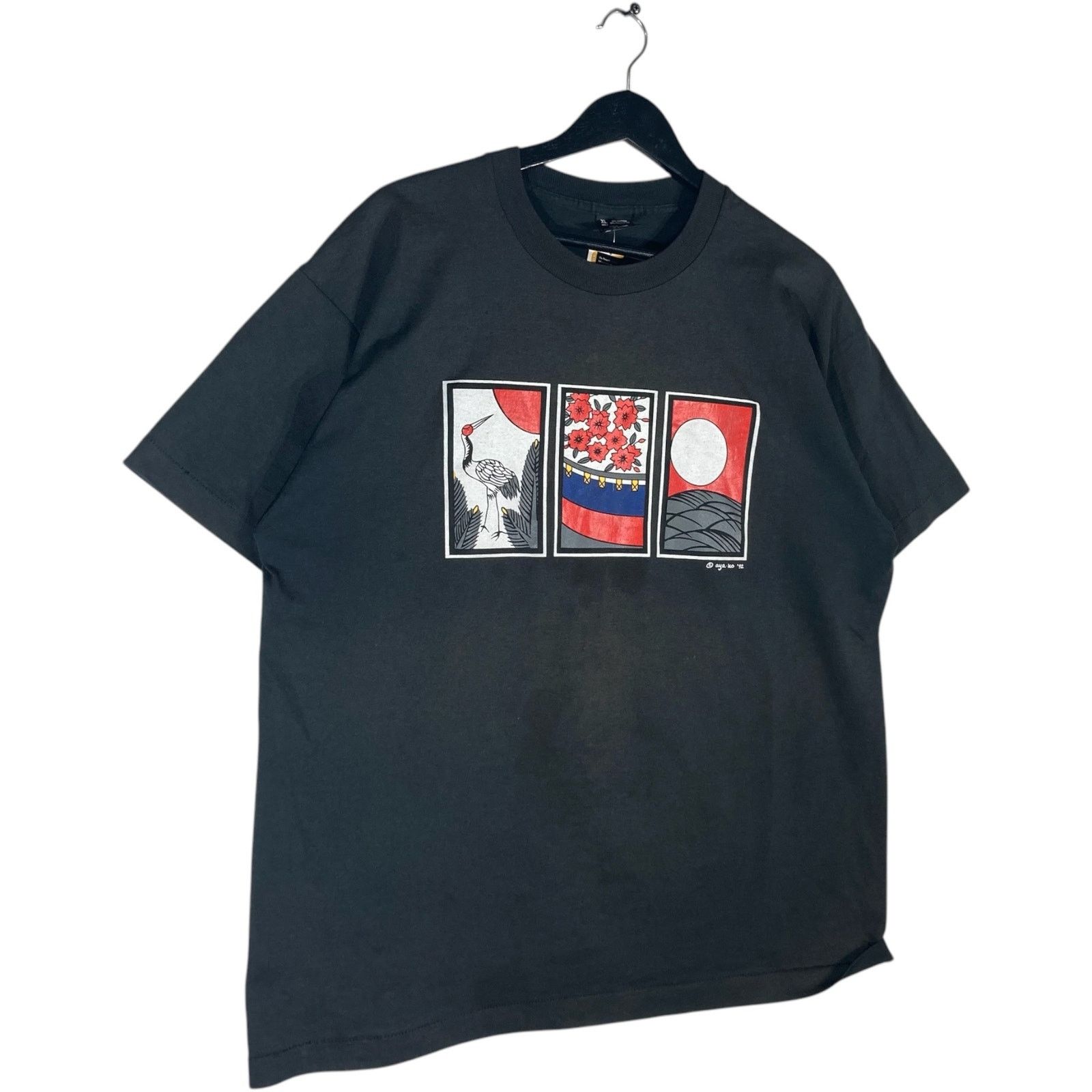 Fruit Of The Loom Vintage Japanese Hanafuda Cards Art Tee 1992 XL Size US XL / EU 56 / 4 - 4 Thumbnail