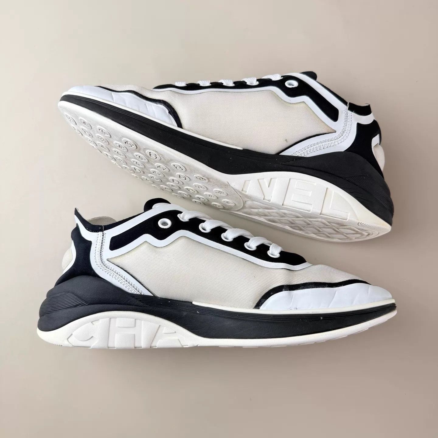Chanel CHANEL CC black white sneakers EU 37 95 new Size US 6.5 / IT 36.5 - 6 Thumbnail