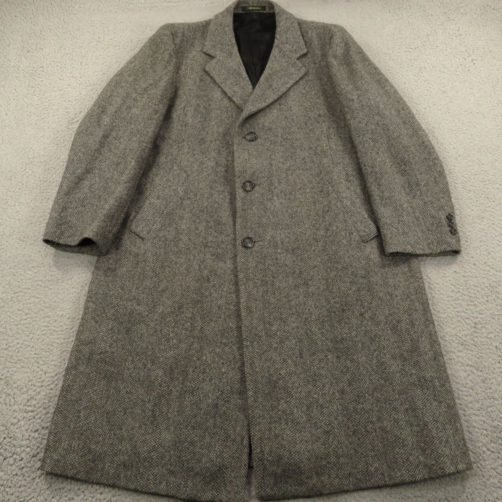 Vintage VINTAGE Tweed Coat Men 44R Herringbone Salt Pepper Wool Towne Car Driving Jacket Size US S / EU 44-46 / 1 - 3 Thumbnail