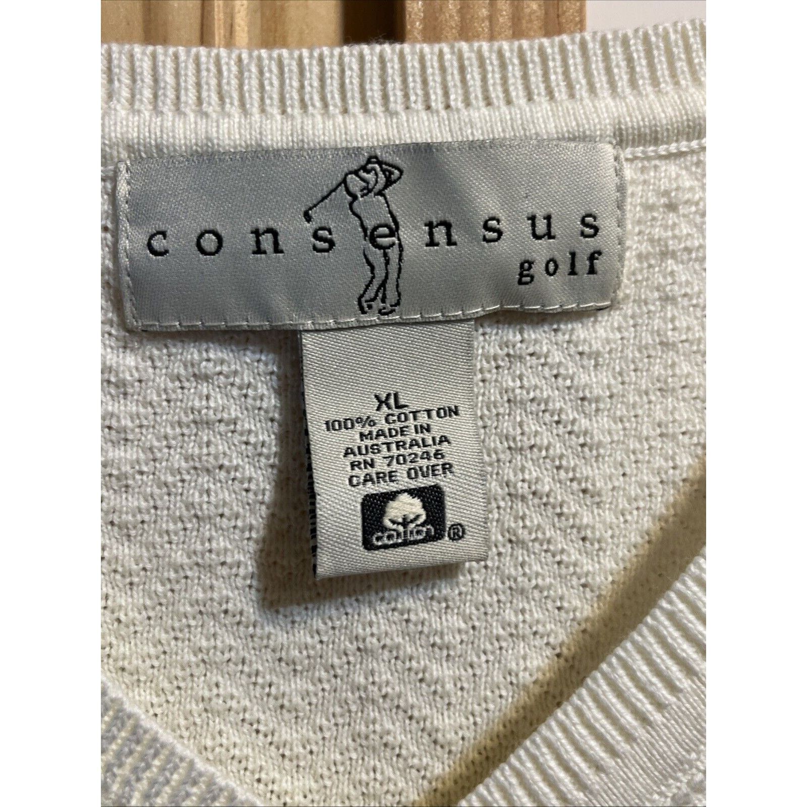 Consensus Sportswear VTG Consensus Golf Sweater Vest Men XL White Cotton Pullover Size US XL / EU 56 / 4 - 3 Thumbnail
