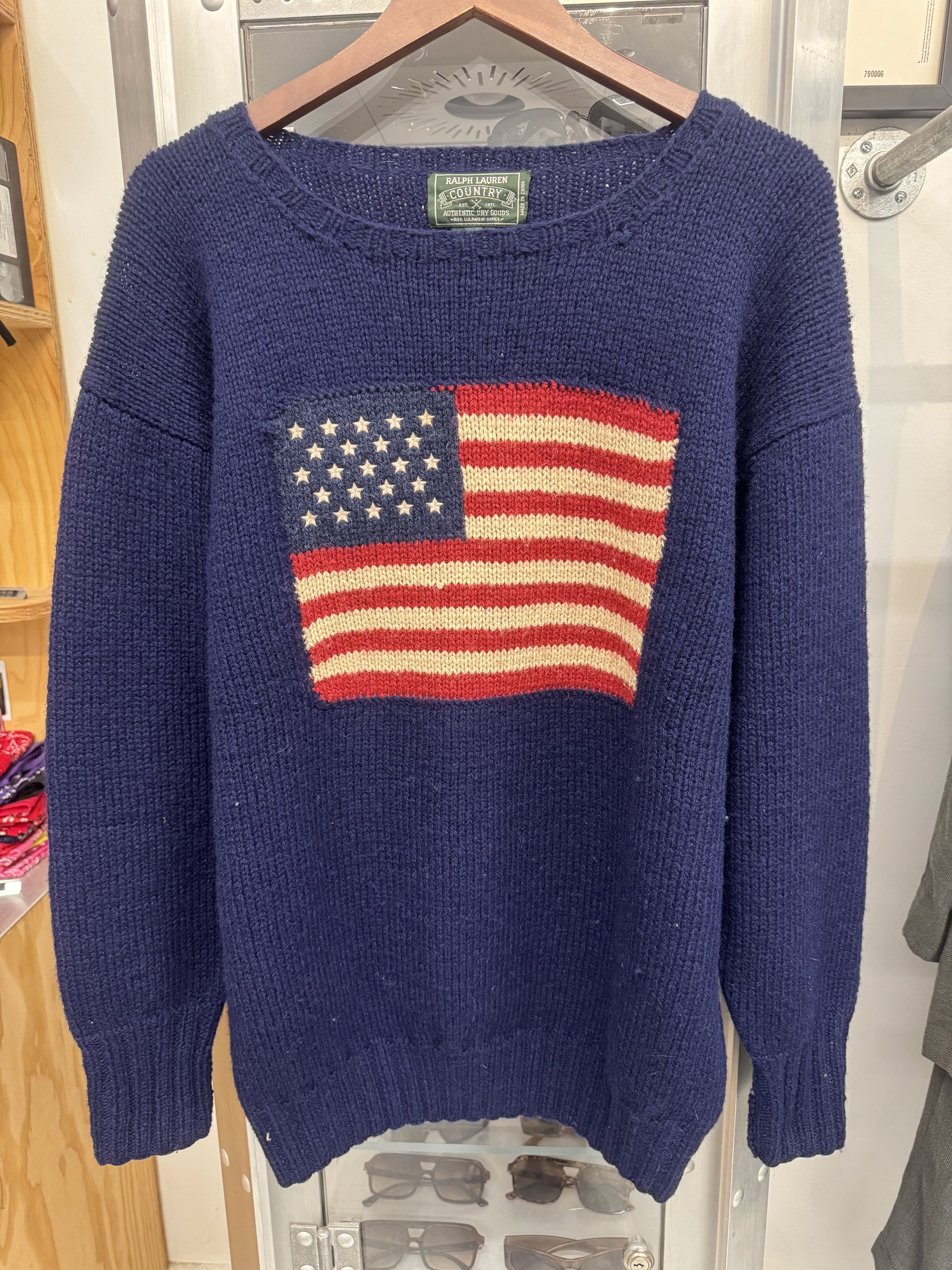 Ralph Lauren Vintage RL American Flag Sweater Size US L / EU 52-54 / 3 - 1 Thumbnail