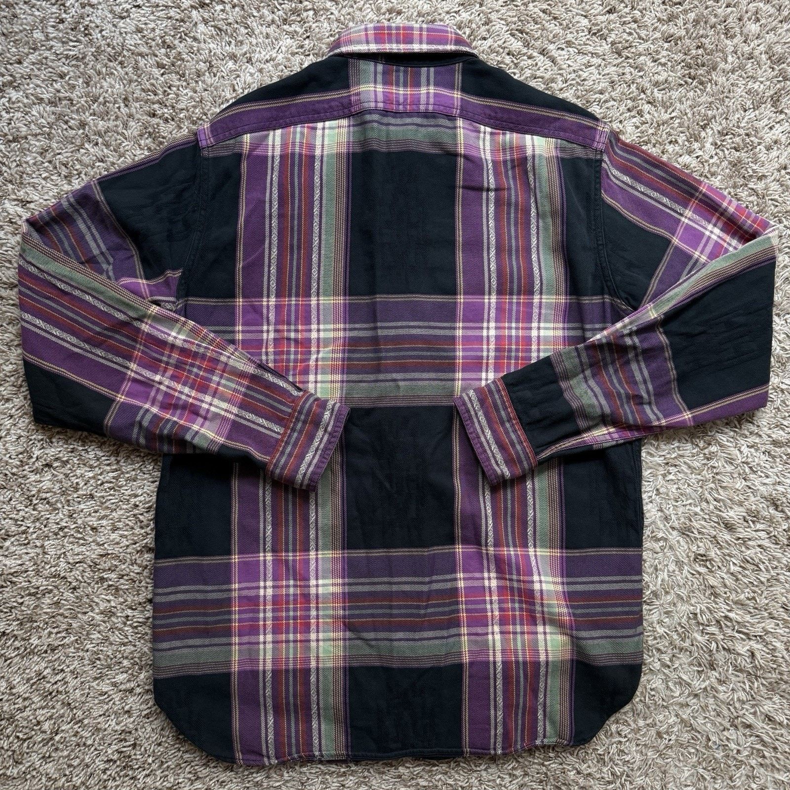 Polo Ralph Lauren × Ralph Lauren × Vintage Vintage Polo Ralph Lauren Aztec Plaid Shirt Purple Flannel Size US M / EU 48-50 / 2 - 2 Thumbnail