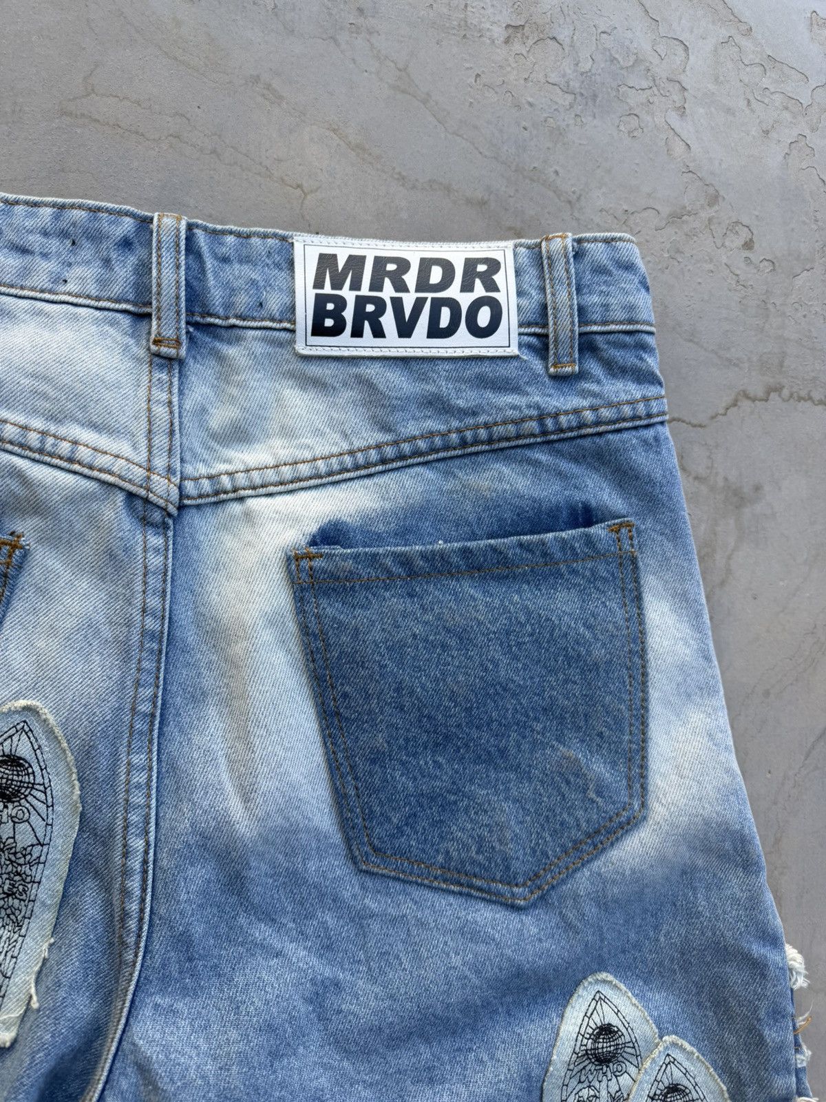 Who Decides War Who Decides War Patched Arch Blowout Denim Shorts Size 32 Size US 32 / EU 48 - 8 Thumbnail