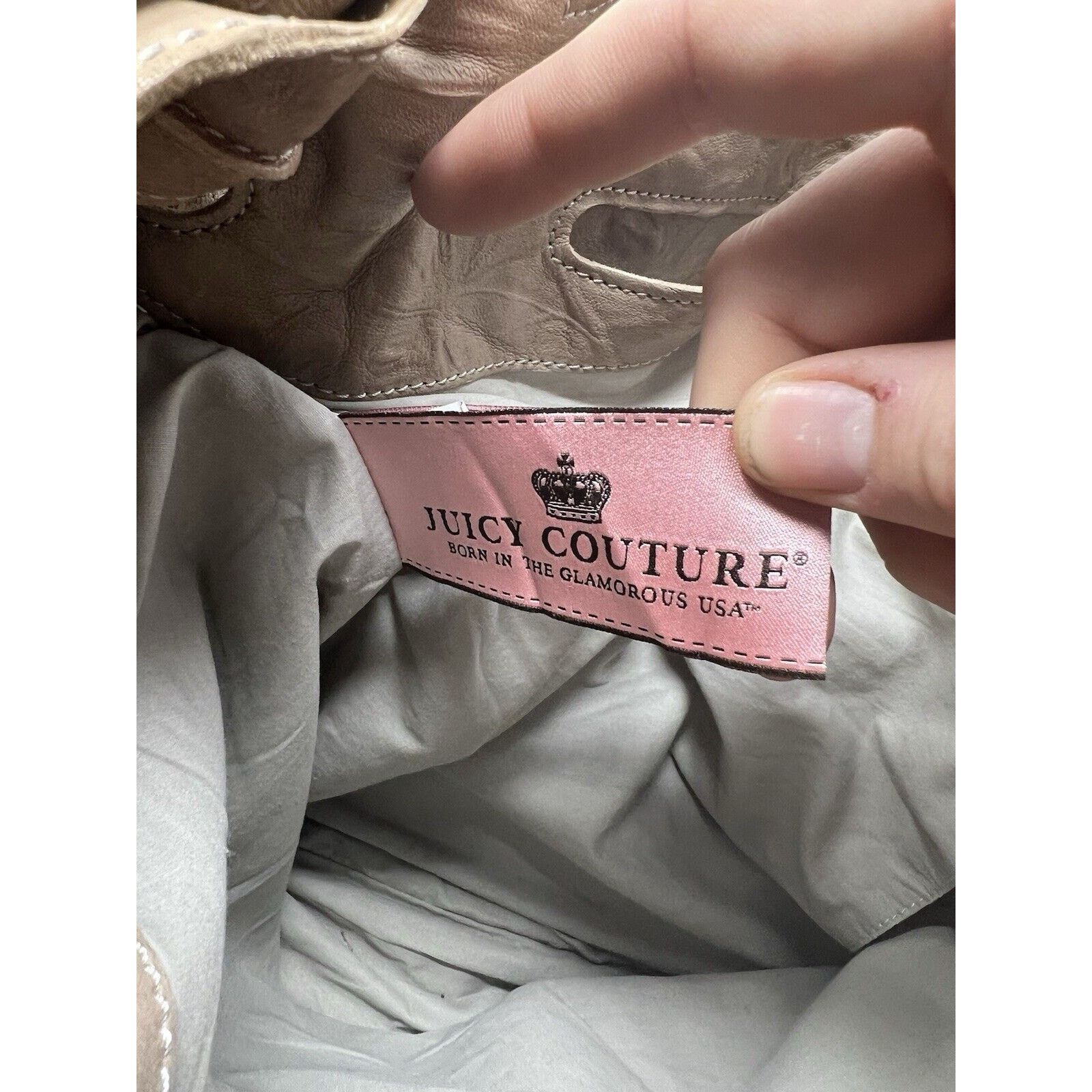 Juicy Couture Juicy Couture Messenger Bag Womens Tan Lamb Leather Tassel Size ONE SIZE - 9 Thumbnail