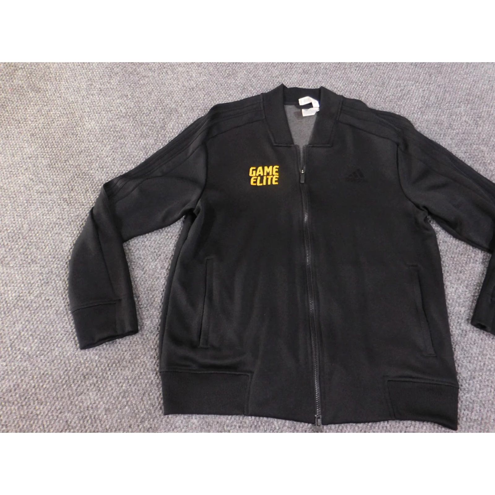 Adidas Adidas Jacket Mens XL Black Game Elite Full Zip Athletic Track Coat Size US XL / EU 56 / 4 - 3 Thumbnail