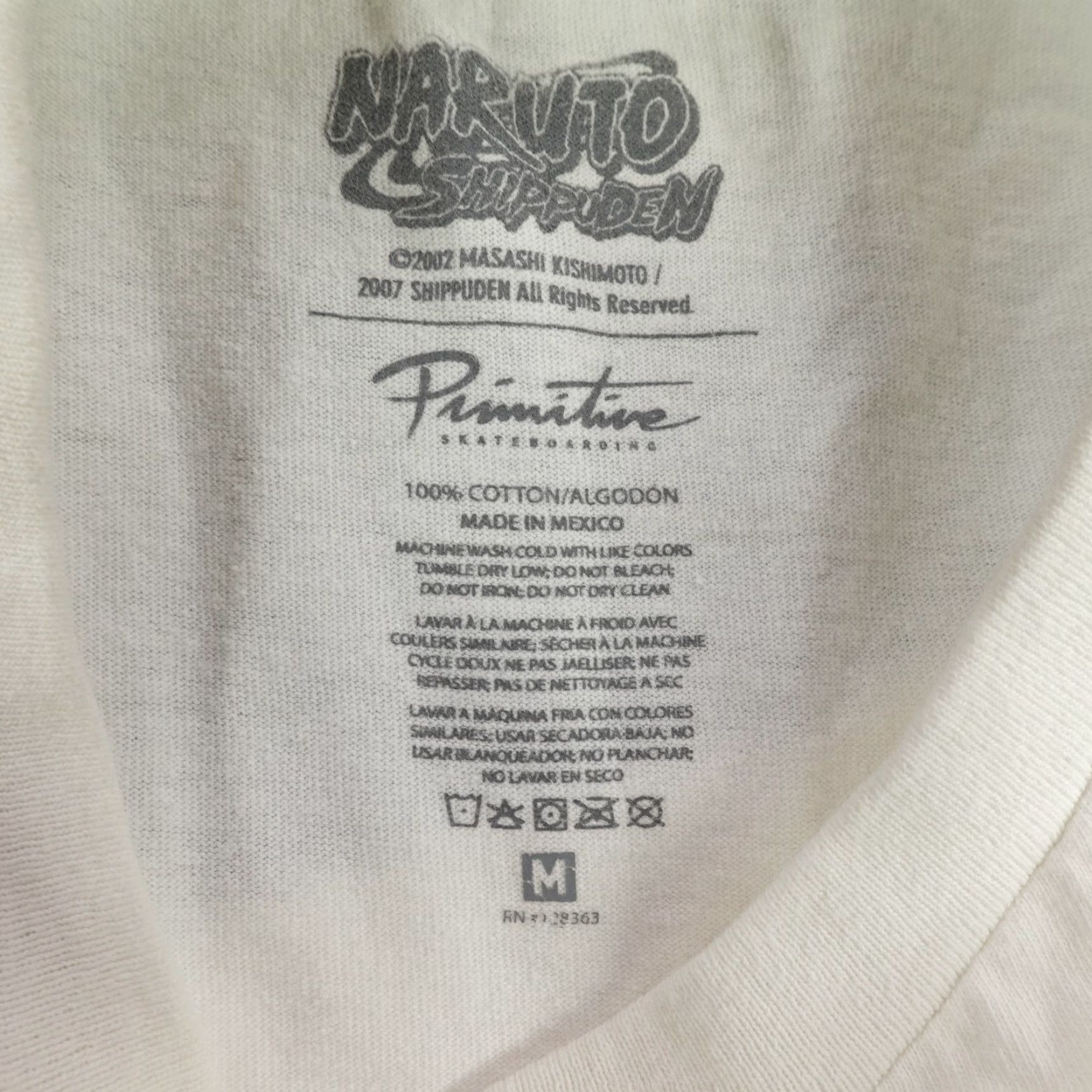 Primitive Naruto Primitive Shirt Adult Medium White Graphic Tee Anime Cartoon Mens Size US M / EU 48-50 / 2 - 7 Thumbnail