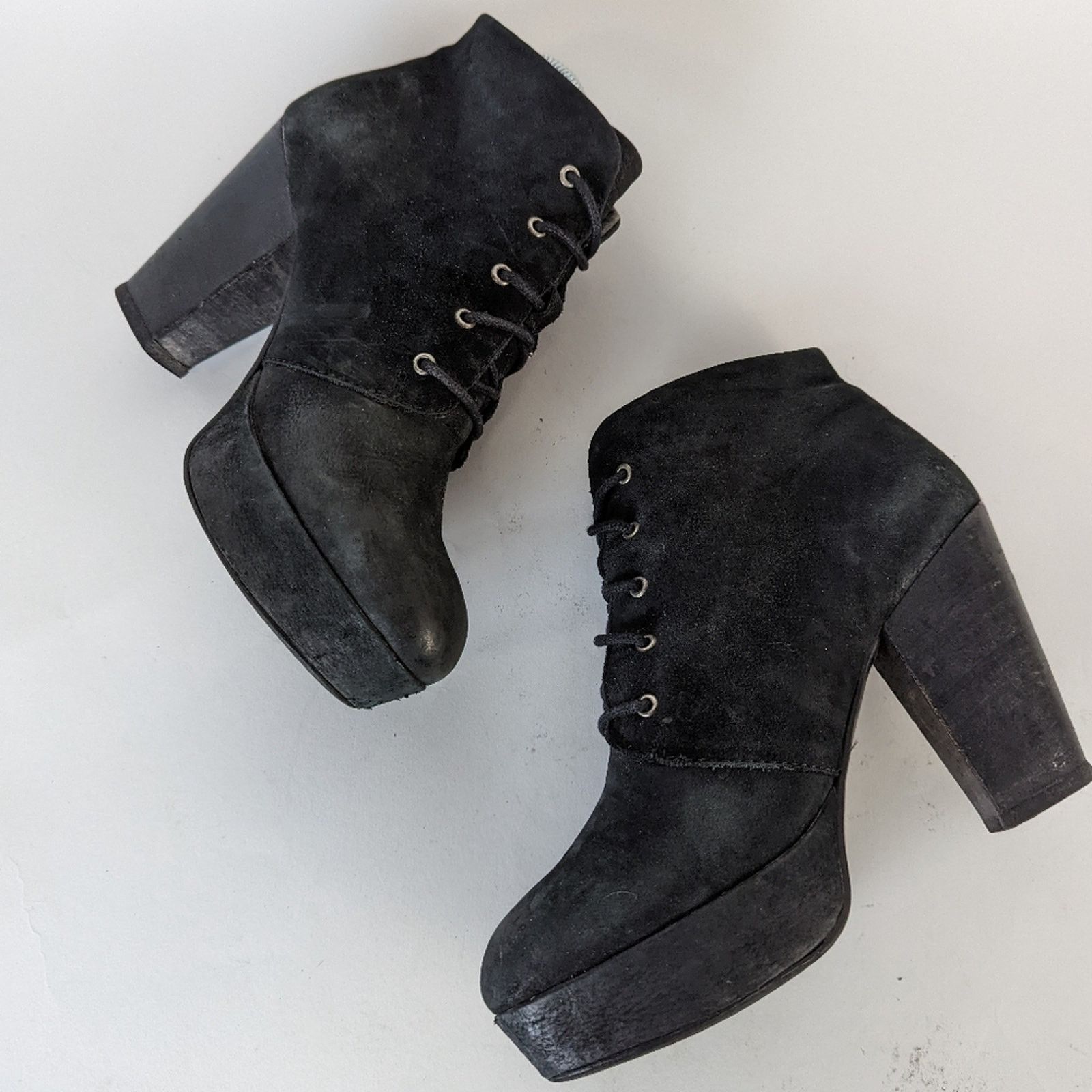 Steve Madden Steve Madden Raspy Black Suede Chunky Ankle Boots - 8.5 Size US 8.5 / IT 38.5 - 9 Thumbnail