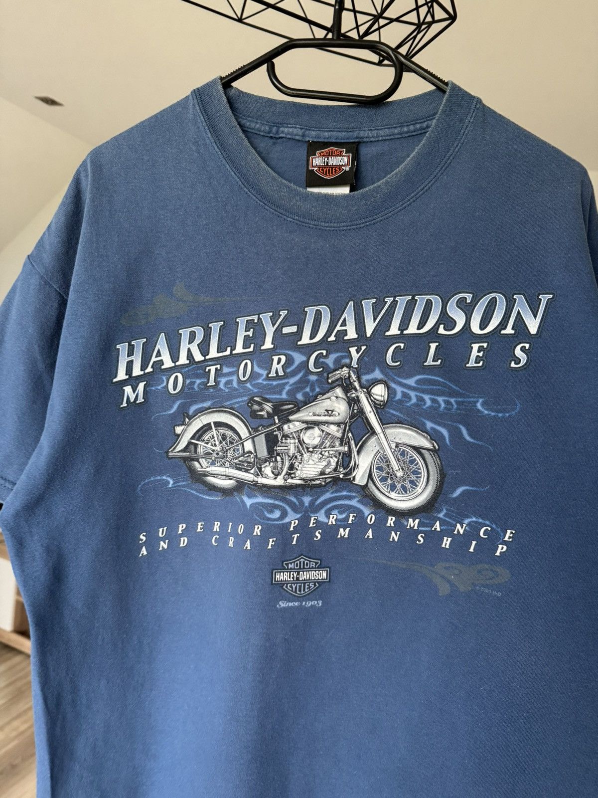 Harley Davidson × Vintage × West Coast Choppers Vintage 2003 Harley Davidson Motorcycle Washed T-shirt L USA Size US L / EU 52-54 / 3 - 2 Thumbnail